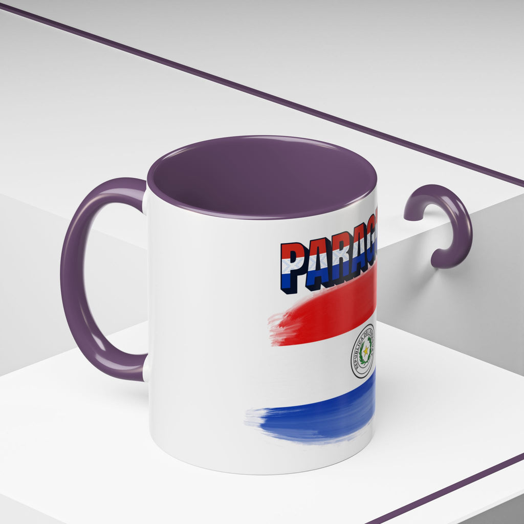 Paraguay Flag Accent Coffee Mug – Patriotic Red White Blue Souvenir (11/15 oz)