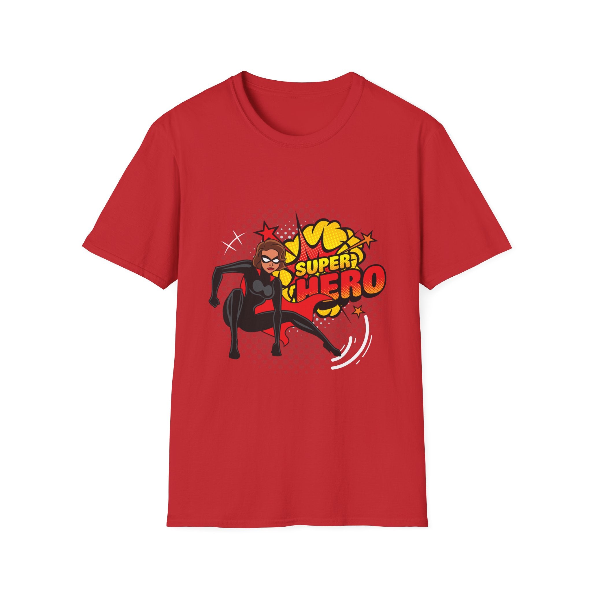 Super Hero Graphic T-Shirt — Retro Comic Girl Design