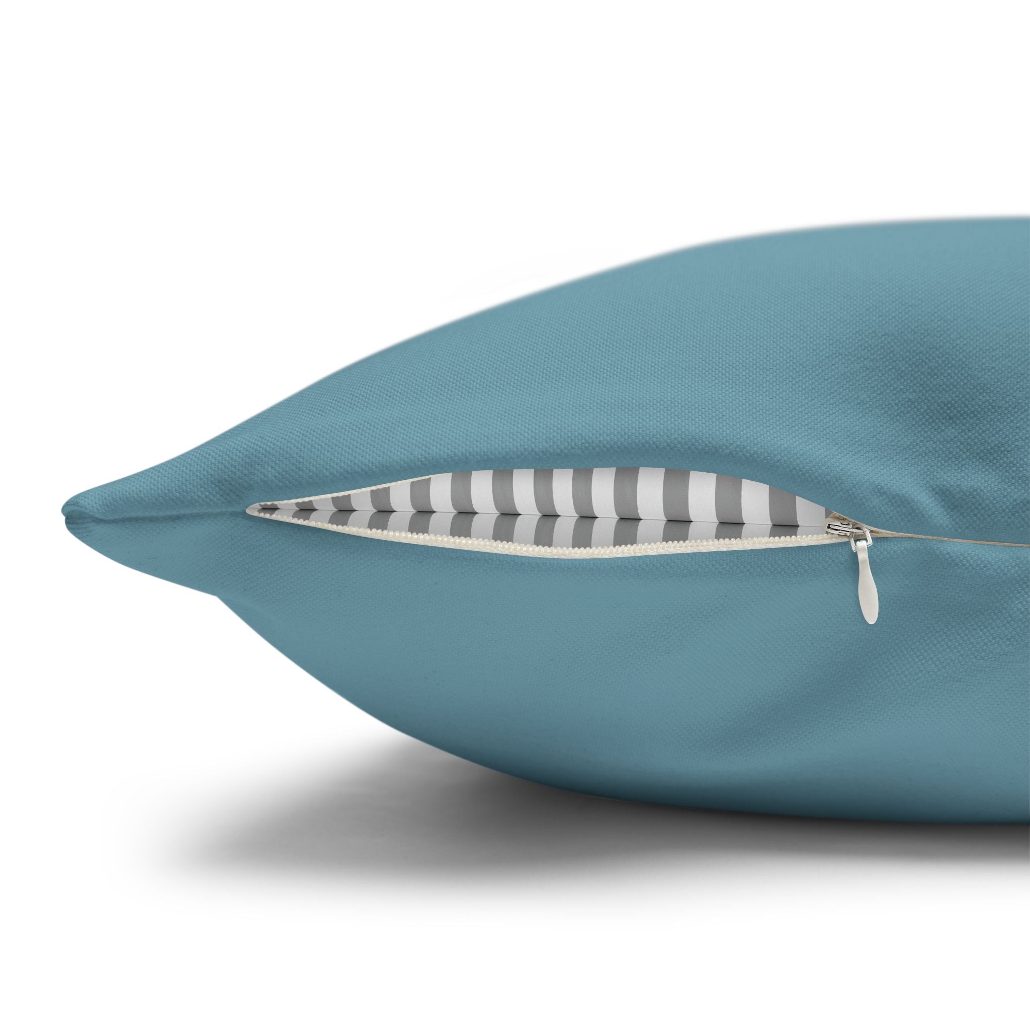 Boho Silhouette Throw Pillowcase — Teal Portrait with Statement Earring