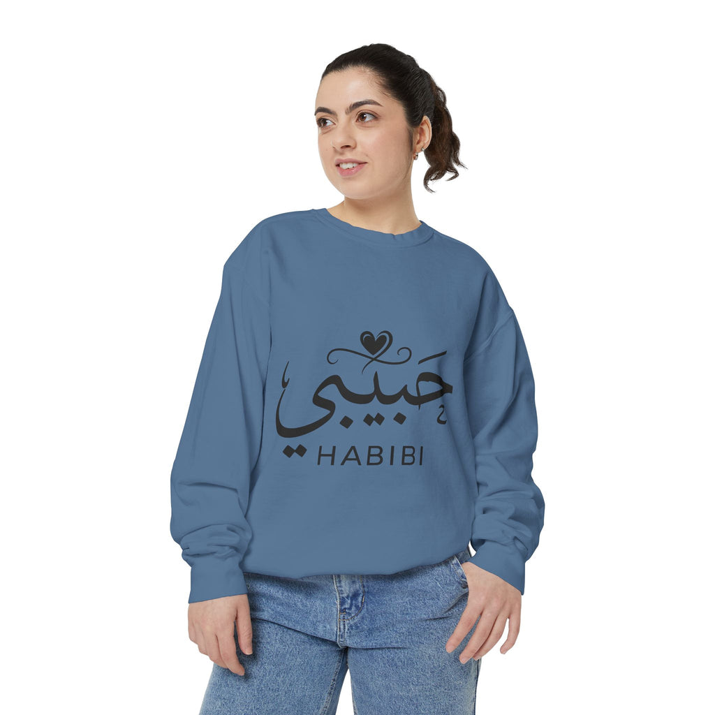 Habibi Sweatshirt — Arabic 'Habibi' Love Script Cozy Sweater