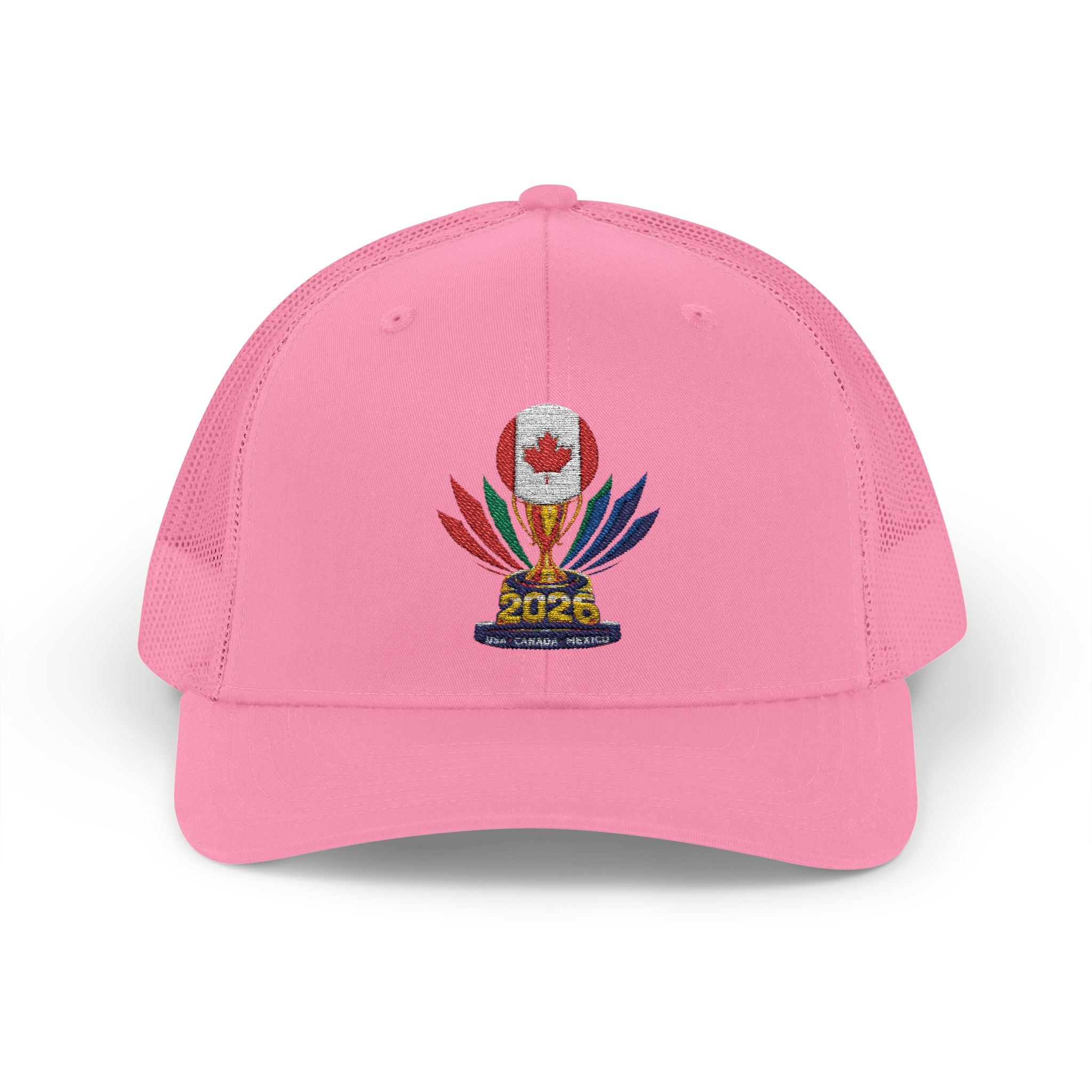 Embroidered Colorful Trophy Trucker Cap - Snapback Mesh Hat