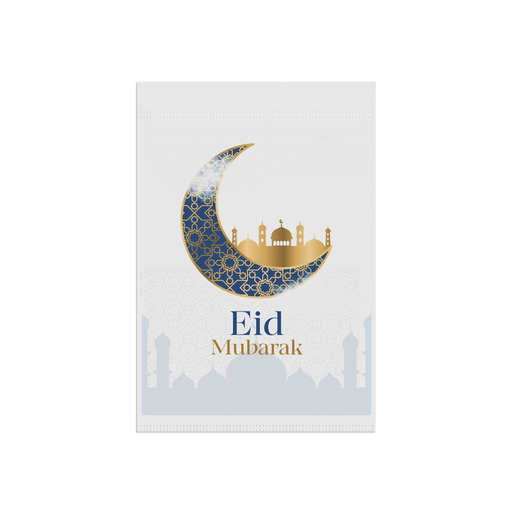 Eid Mubarak Crescent Garden Flag — Decorative Ramadan House Banner