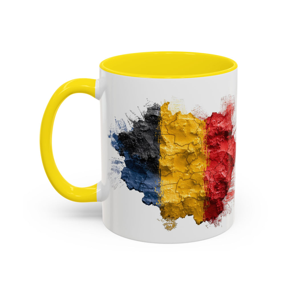 Belgium Flag Coffee Mug – Distressed Watercolor Accent Mug (11/15oz)
