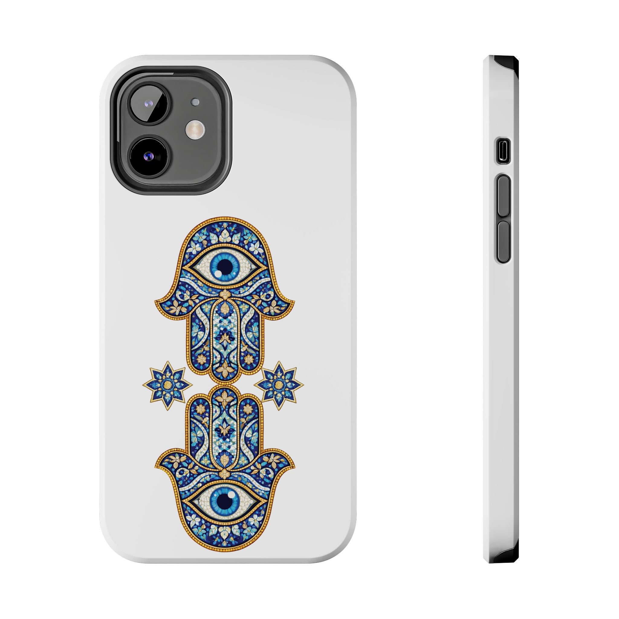 Hamsa Eye Tough Phone Case — Blue Mosaic Protective Phone Cover