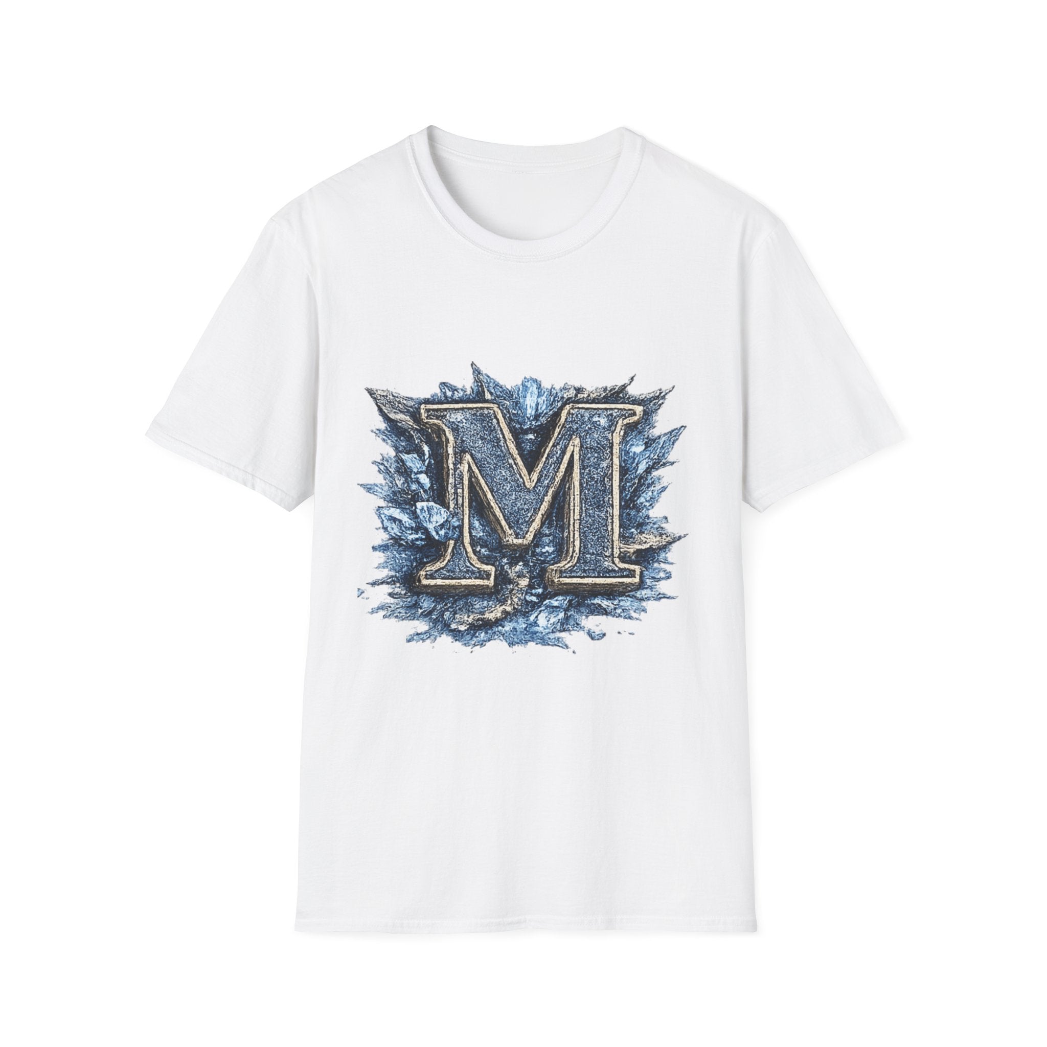 Ice Crest 'M' T-Shirt — Frosted Monogram Graphic Tee