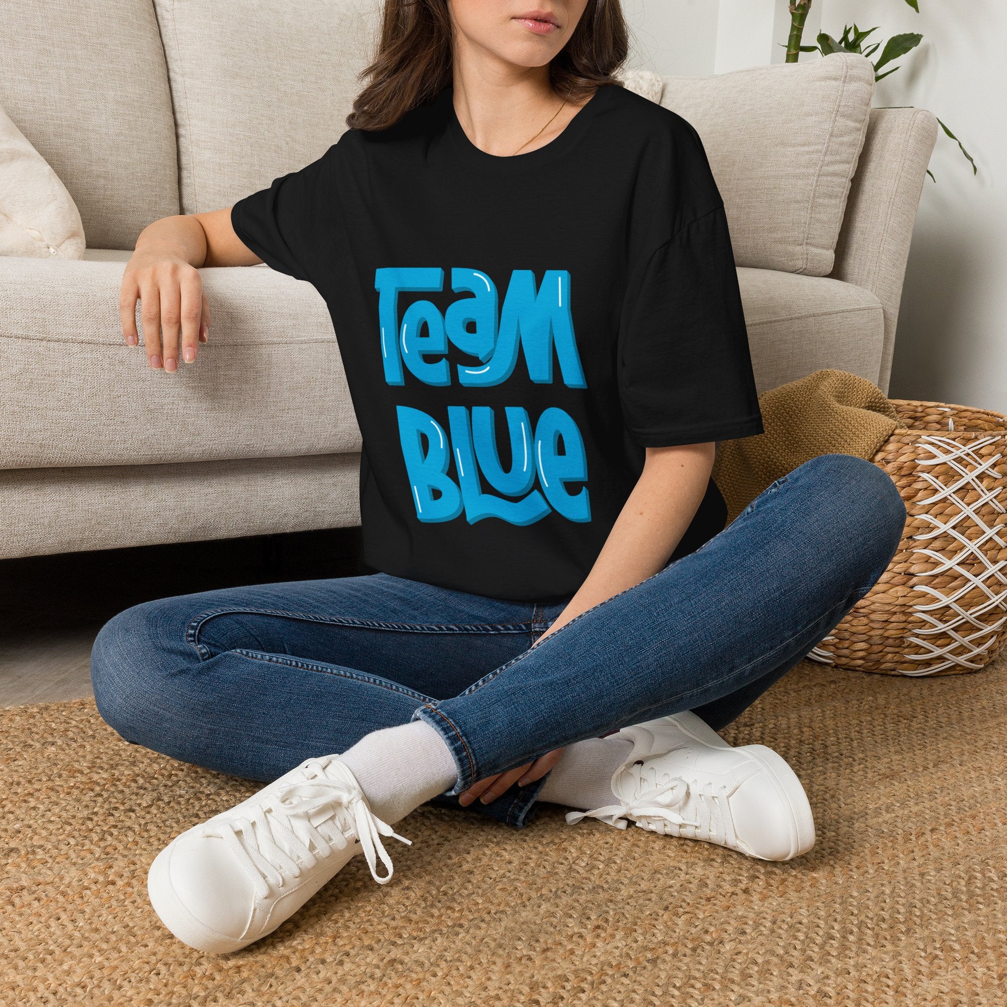 Team Blue Baby Gender T-Shirt — Retro Wave Graphic Tee
