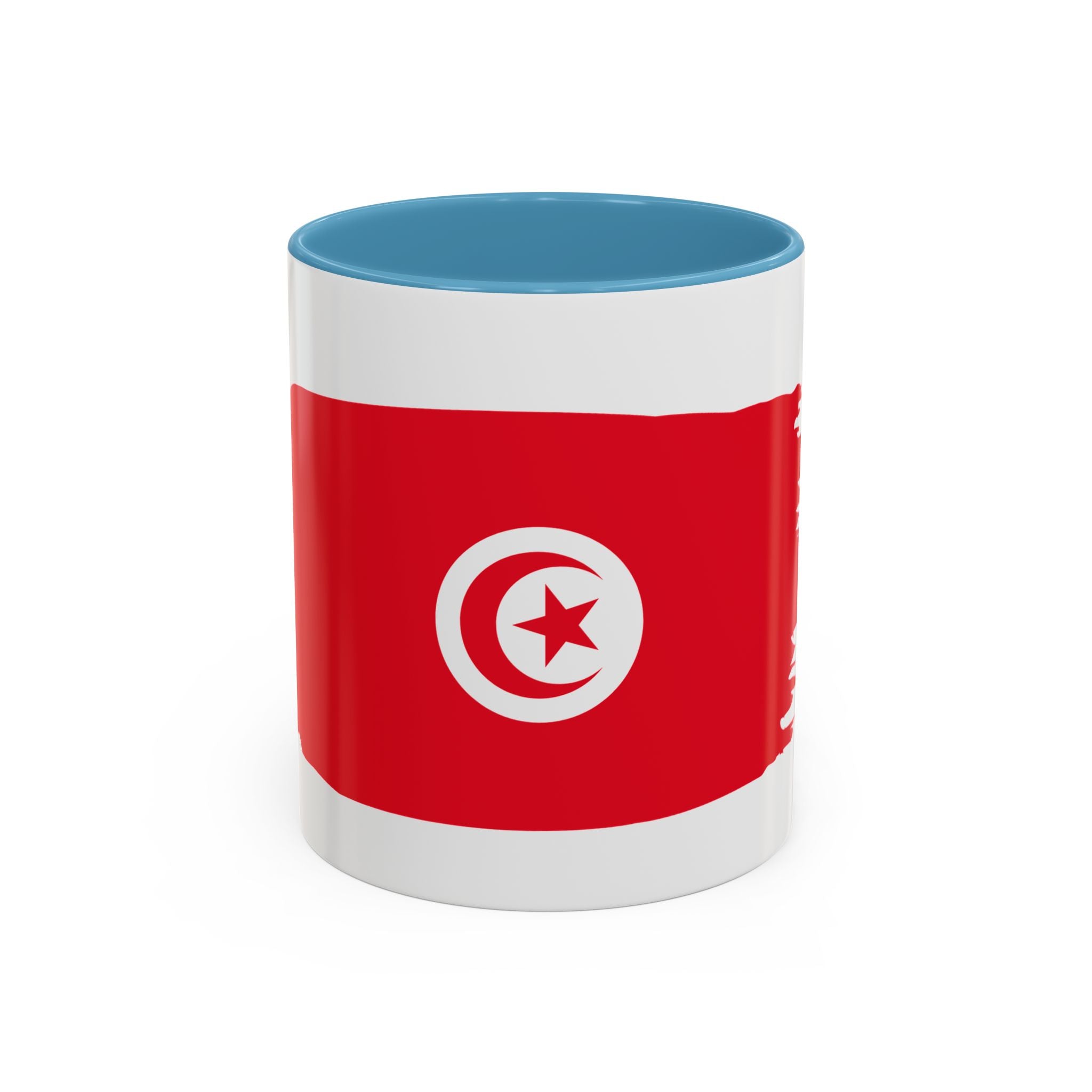 Tunisia Flag Accent Coffee Mug – Red Brushstroke Design (11/15oz)