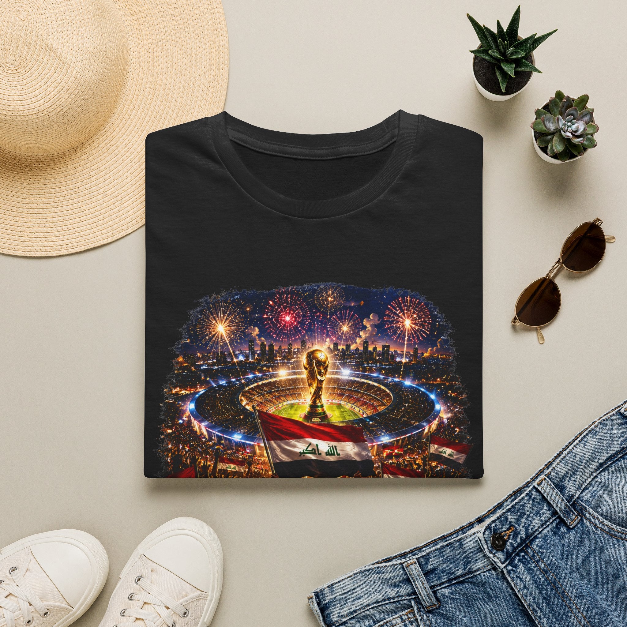 T-Shirt — Football World Cup Celebration Design with Arabic Text