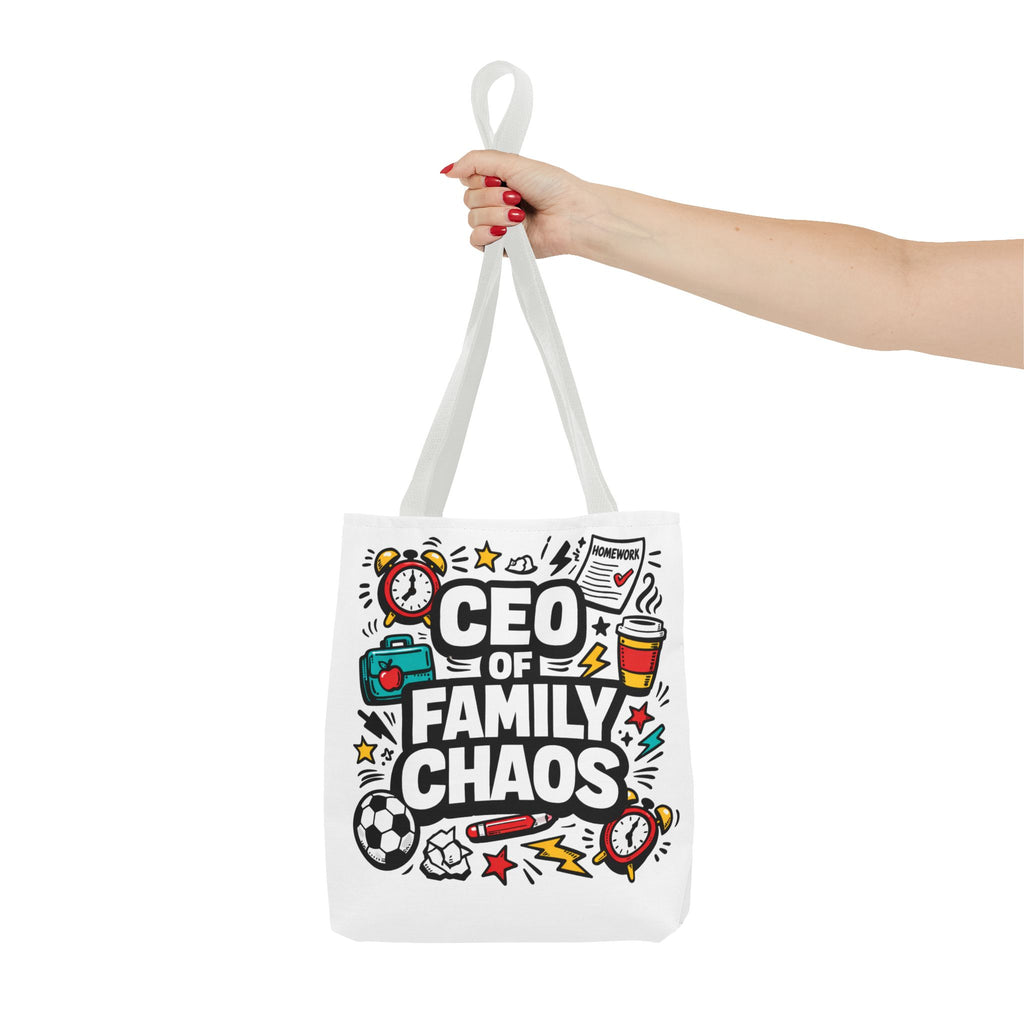 CEO of Family Chaos Tote Bag – Funny Mom/Dad Gift, Daily Errand & School Run Tote