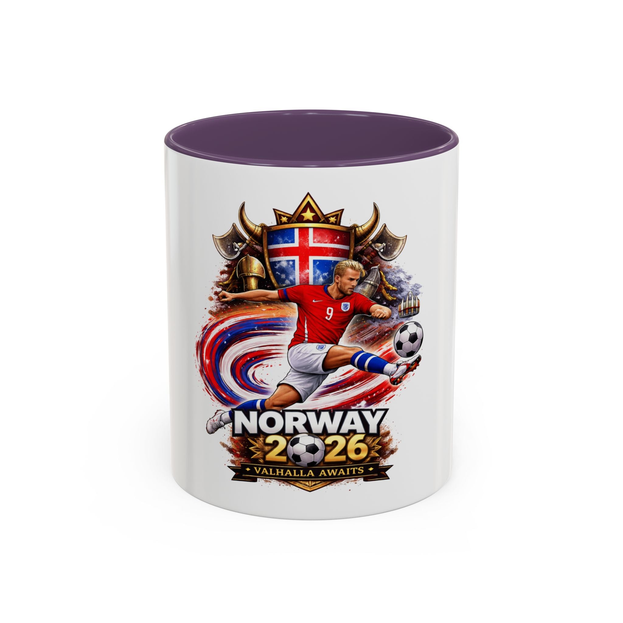 Norway 2026 Soccer Mug – Valhalla Awaits Football Fan Coffee Cup