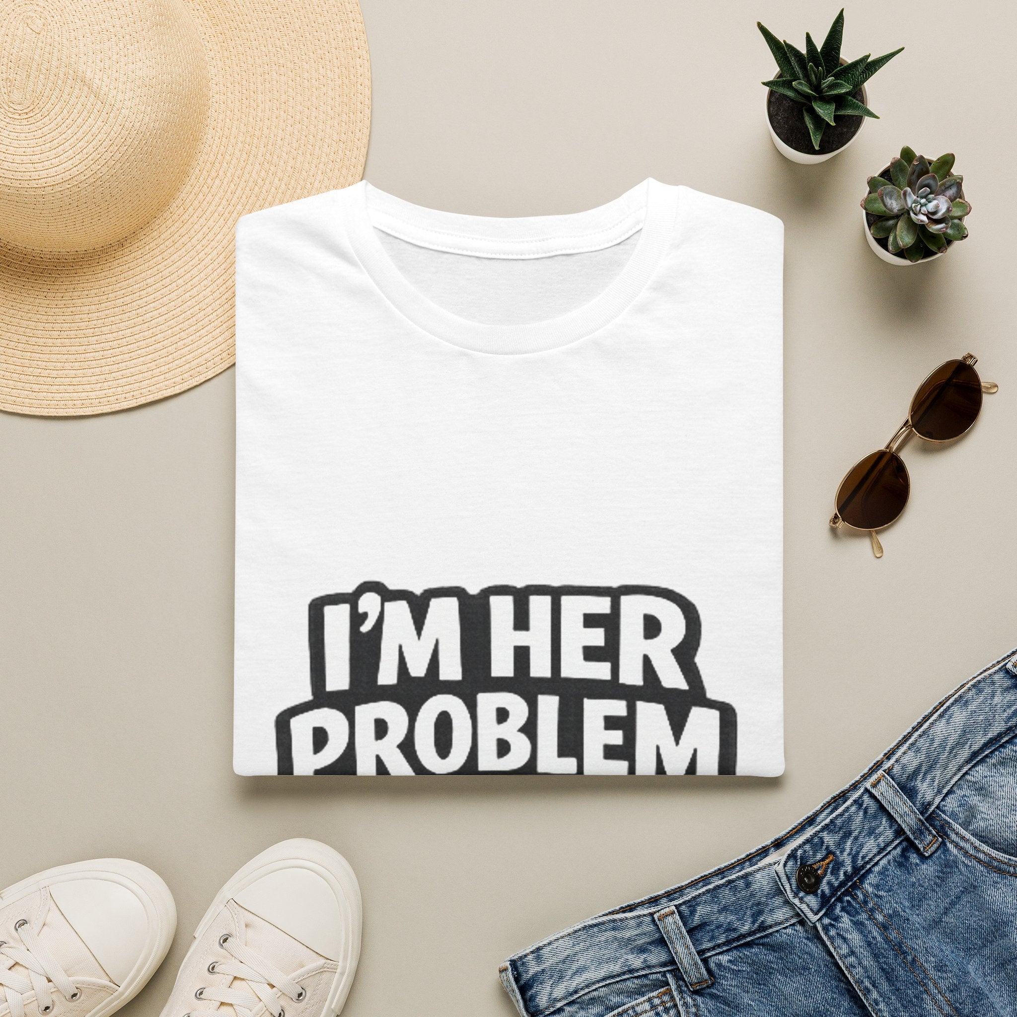 T-Shirt — "I’m Her Problem" Graphic Tee with Cool Emoji