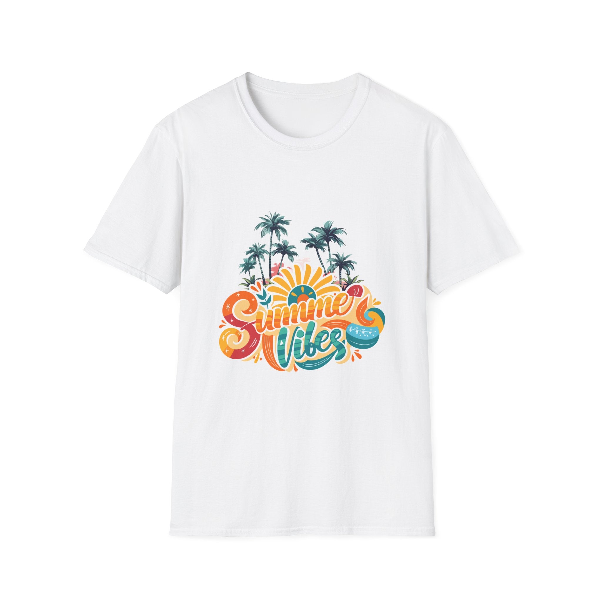 Summer Vibes T-Shirt — Retro Beach Palm Tree Graphic