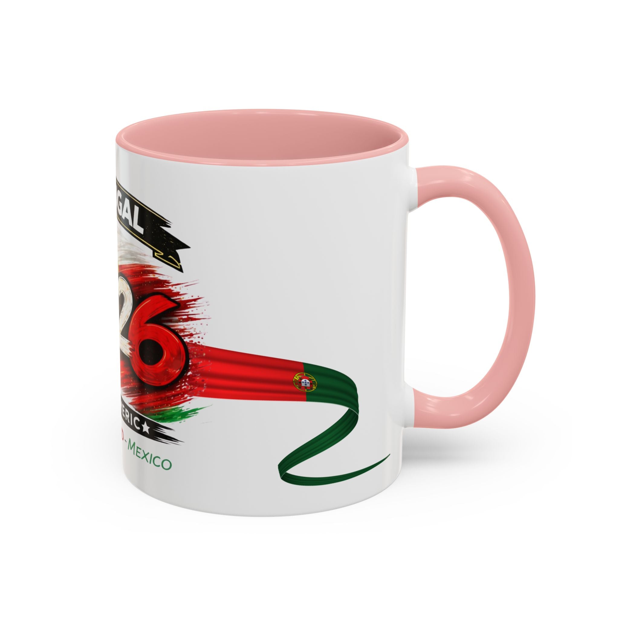 Portugal 2026 Soccer Cup Accent Coffee Mug — USA England Mexico Host Nations