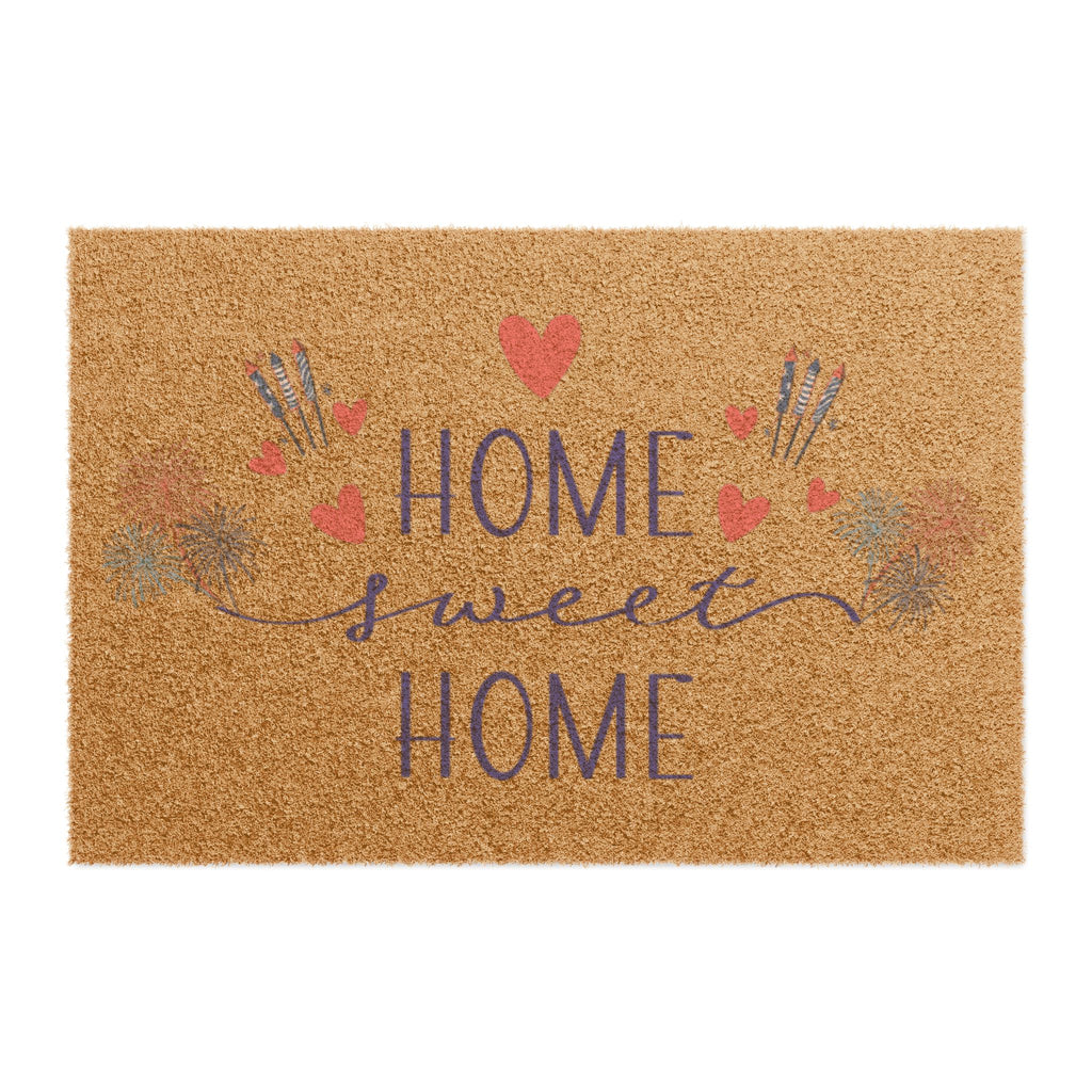 Home Sweet Home Doormat — Floral Heart Welcome Mat