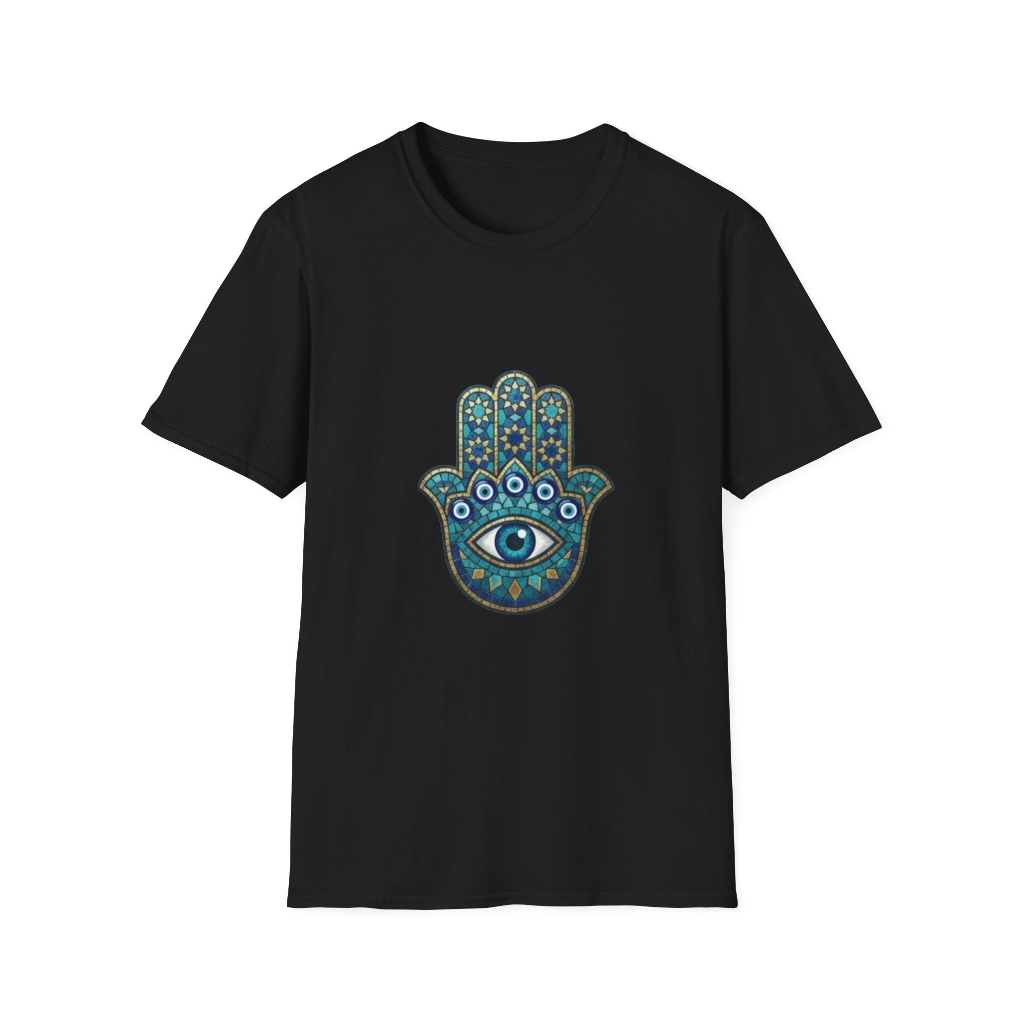 Hamsa Hand Tee with Evil Eye Print — Protective Symbol T-Shirt