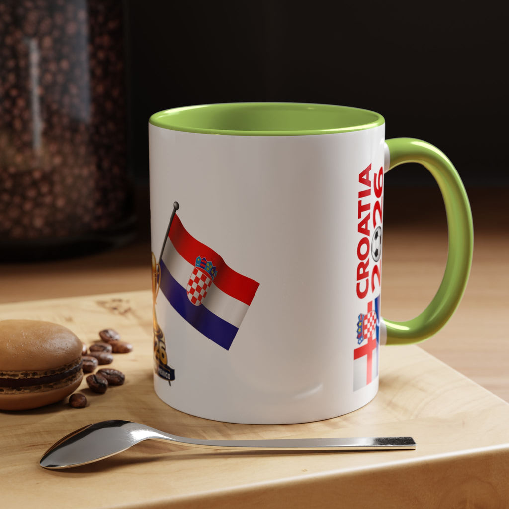 Croatia 2026 Soccer Fan Coffee Mug — Flags & Trophy Cup Design