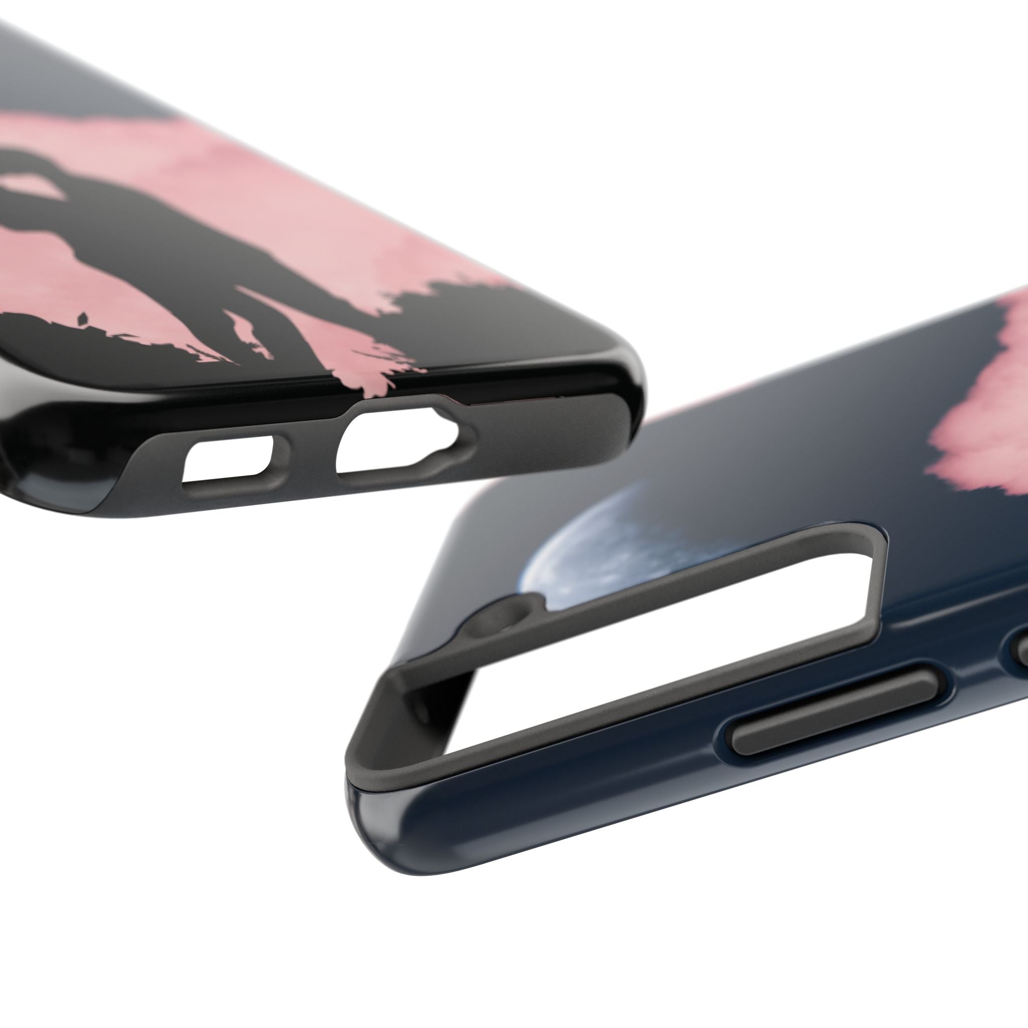 Tough Phone Case — Romantic Couple Silhouette with Moon & Pink Cloud