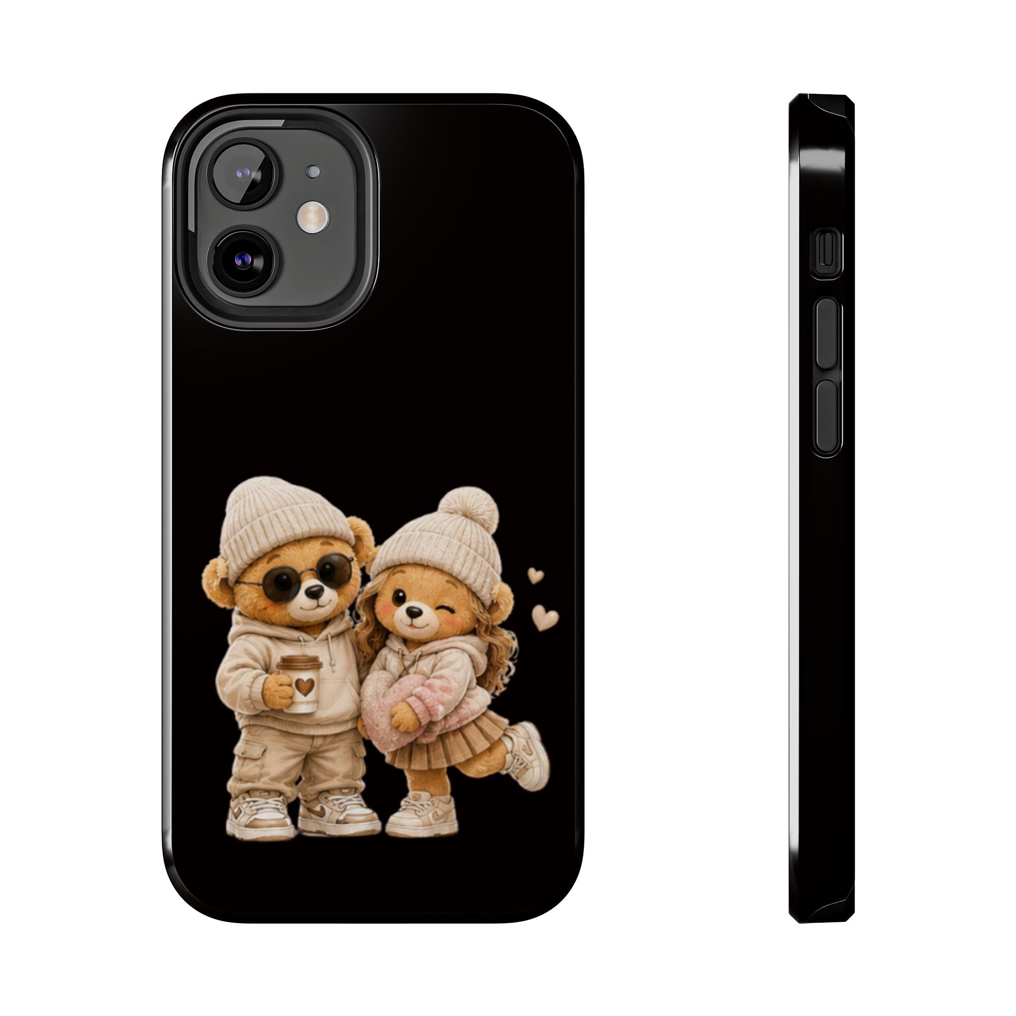 Cute Couple Bears Tough Phone Case — Cozy Winter Bear Phone Cover