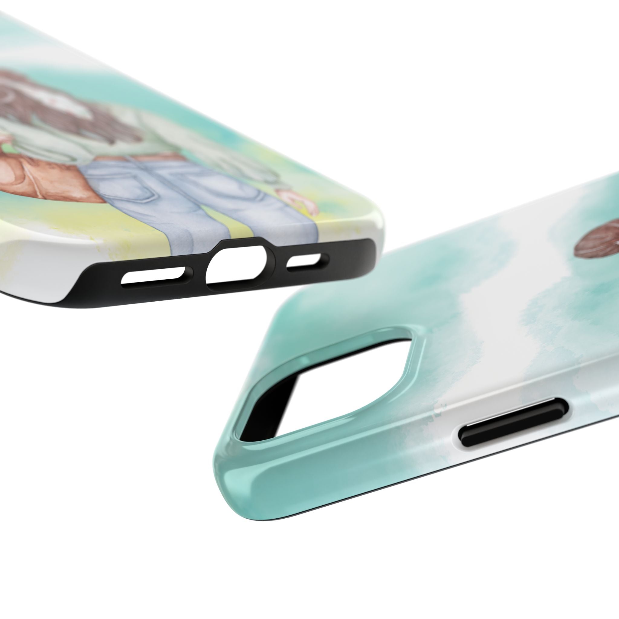 Watercolor Girl Tough Phone Case — Trendy Pastel Back-to-School Protective Cover