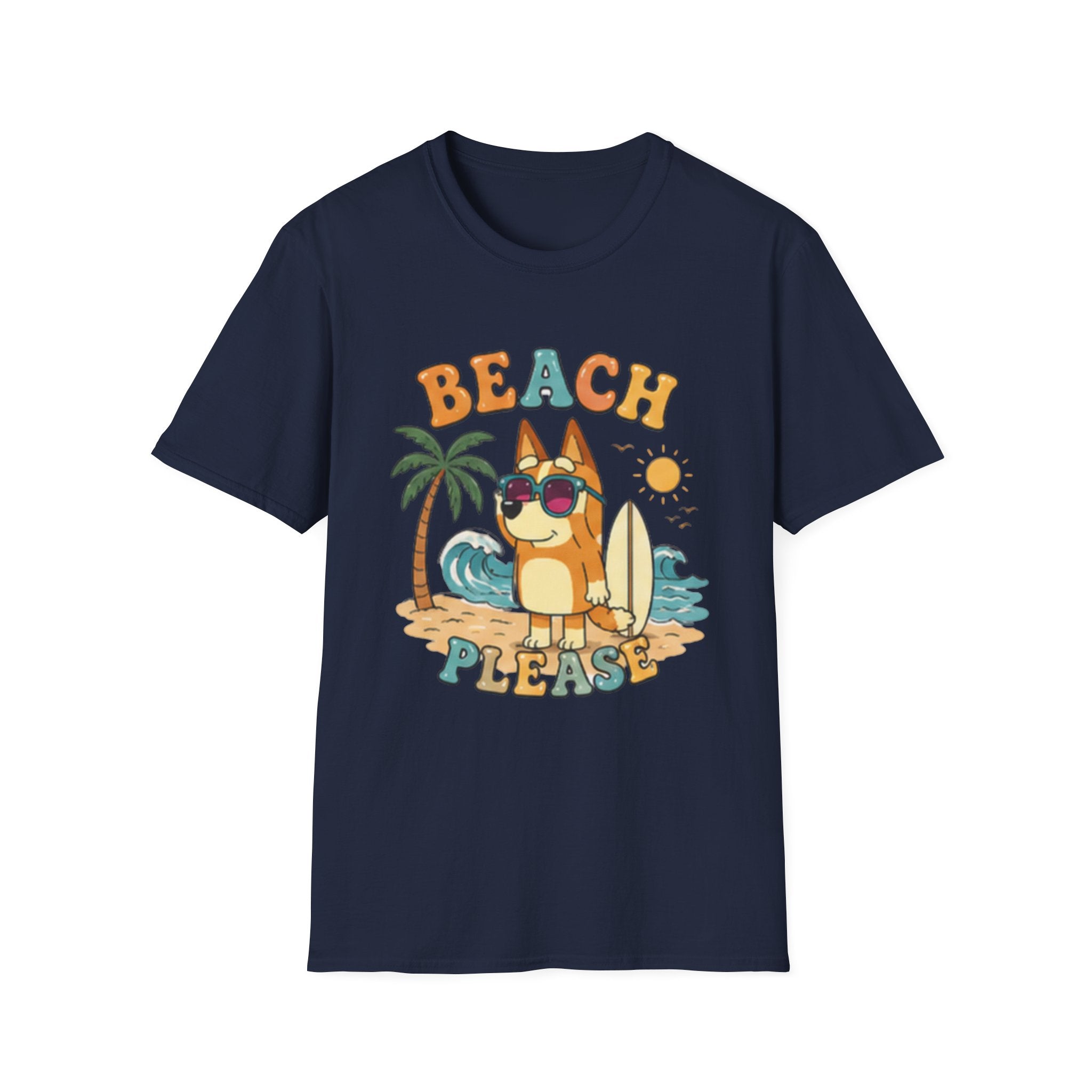 Beach Please T-Shirt — Cute Surfing Dog Retro Summer Tee