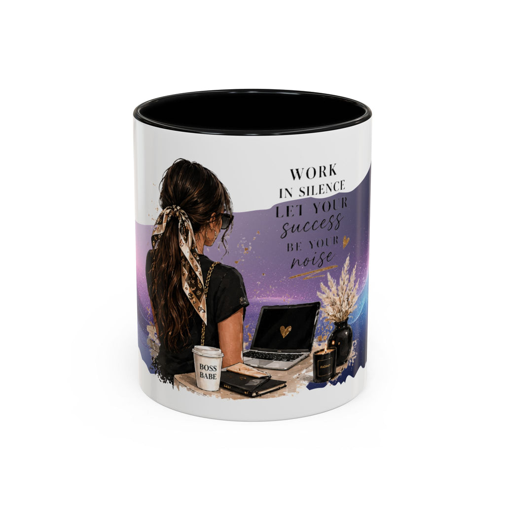 Motivational Office Coffee Mug — “Work in Silence, Let Your Success Be Your Noise”