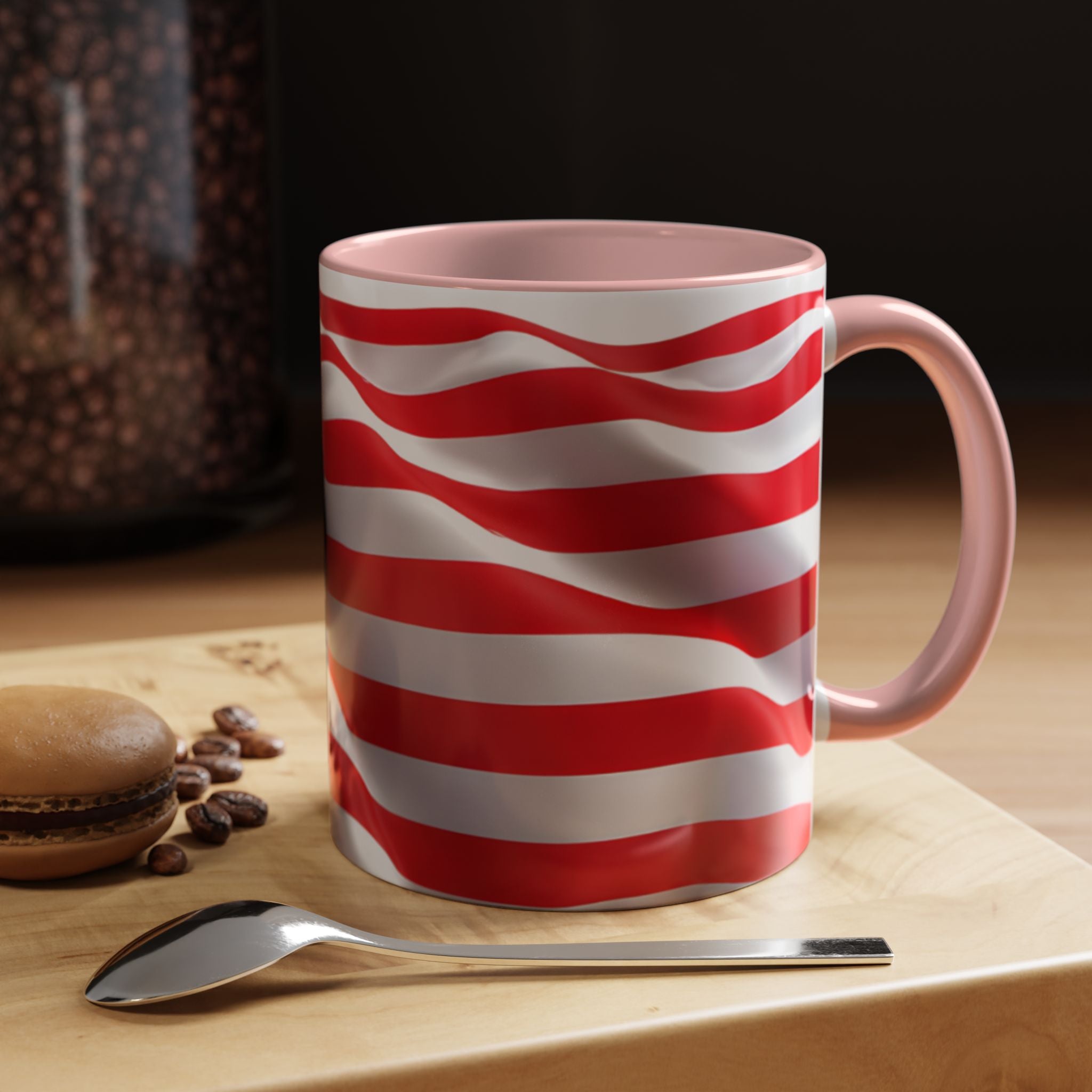 American Flag Accent Coffee Mug — Patriotic USA Stars & Stripes Ceramic Mug (11/15oz)
