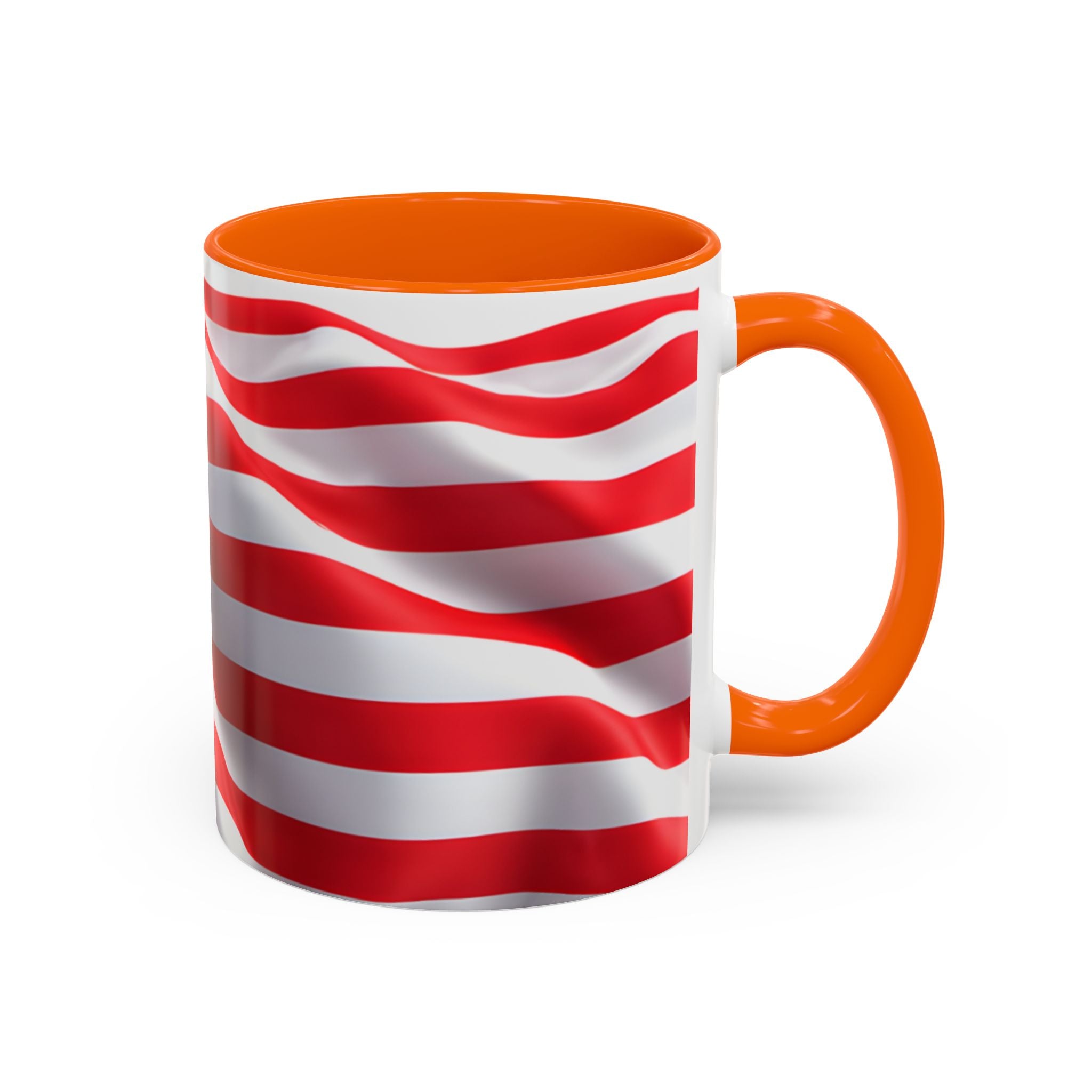 American Flag Accent Coffee Mug — Patriotic USA Stars & Stripes Ceramic Mug (11/15oz)