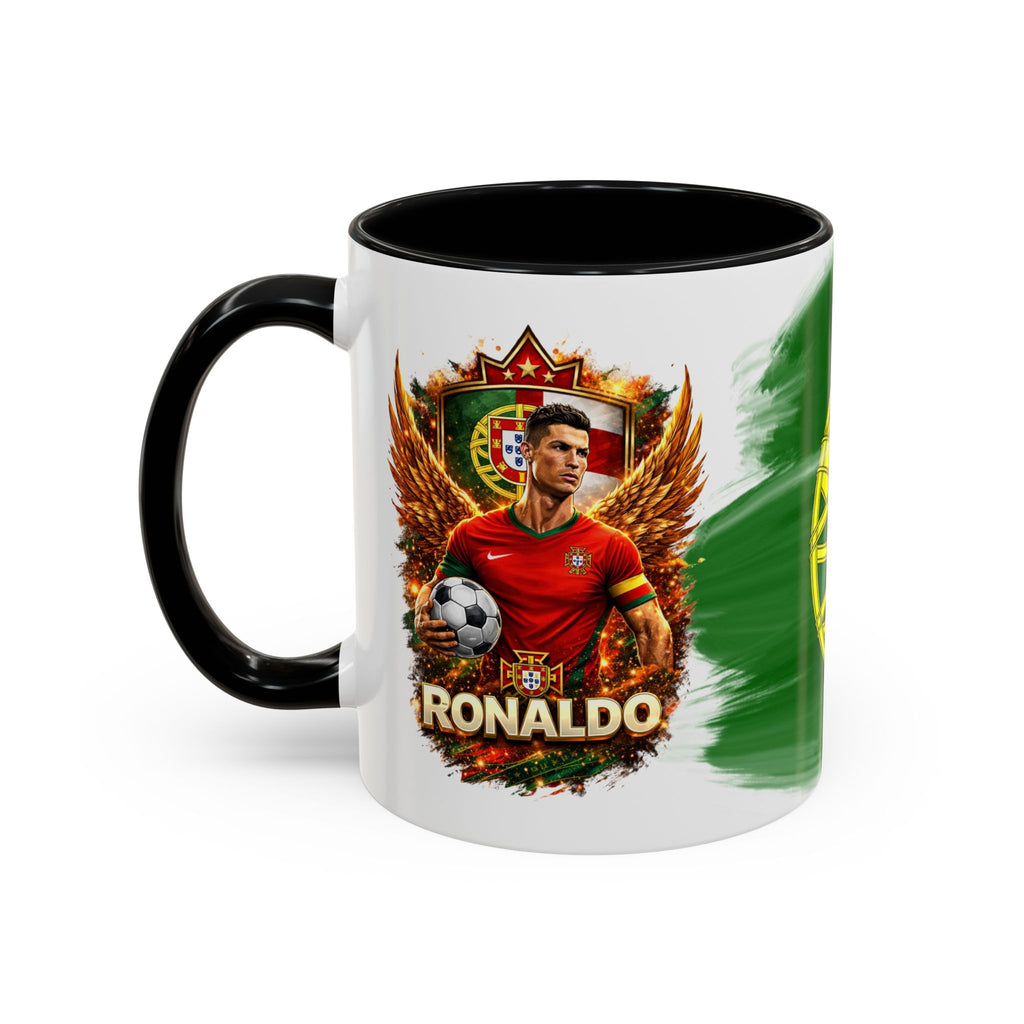 Portugal Flag Accent Coffee Mug — Painted Portuguese Crest Design (11/15oz)