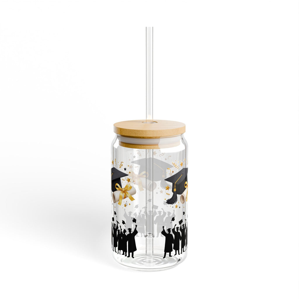 Graduation Cheers Sipper Glass - 16oz Graduation Cap & Diploma Party Tumbler
