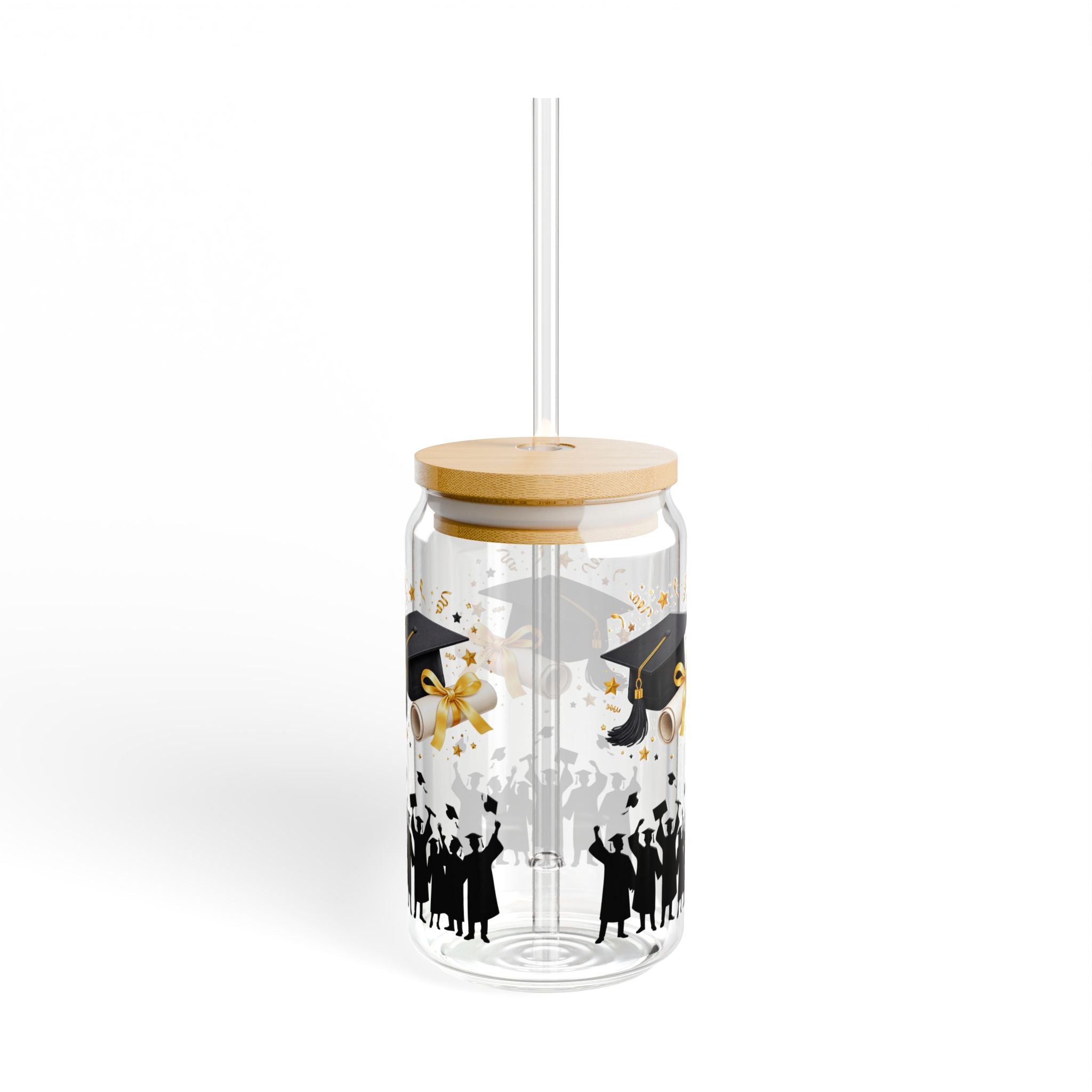 Graduation Cheers Sipper Glass - 16oz Graduation Cap & Diploma Party Tumbler
