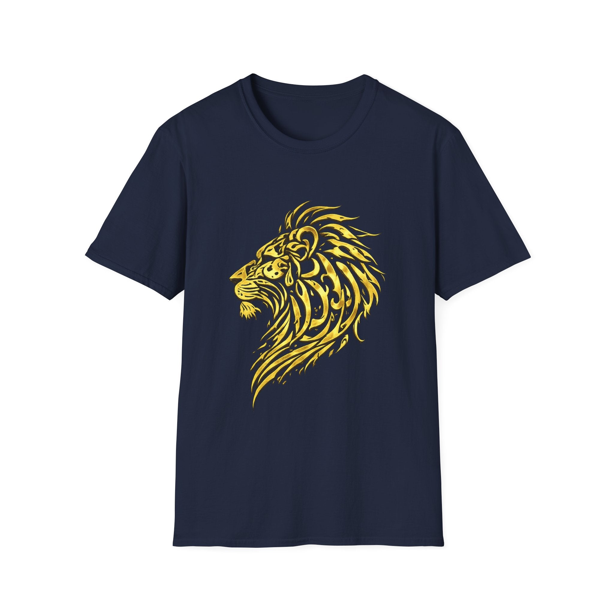 Lion Head Graphic T-Shirt — Yellow Stylized Pride Tee