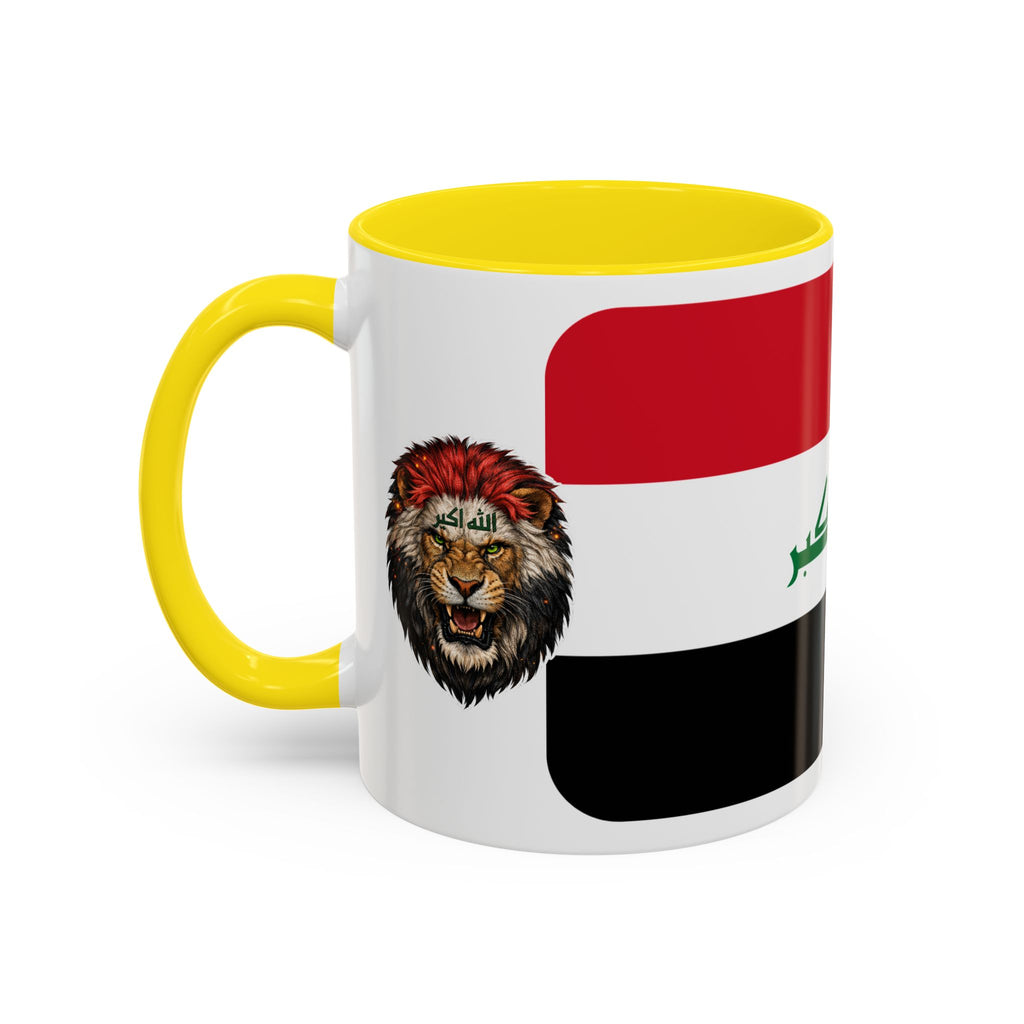 Iraq Flag Accent Coffee Mug with Lion Emblem – Patriotic Iraqi 11/15oz Mug