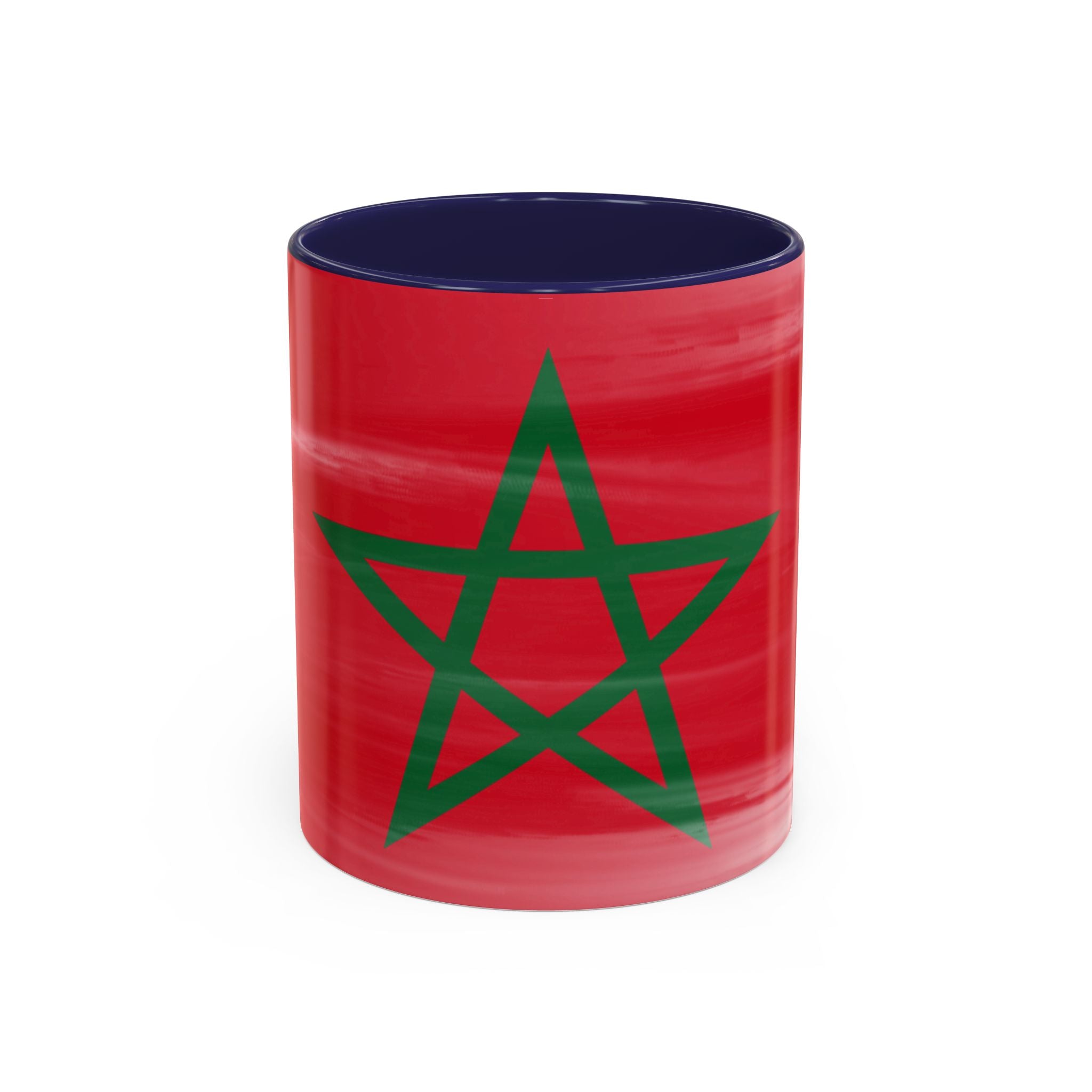 Morocco Flag Accent Coffee Mug — Red & Green Moroccan Star Design (11/15oz)