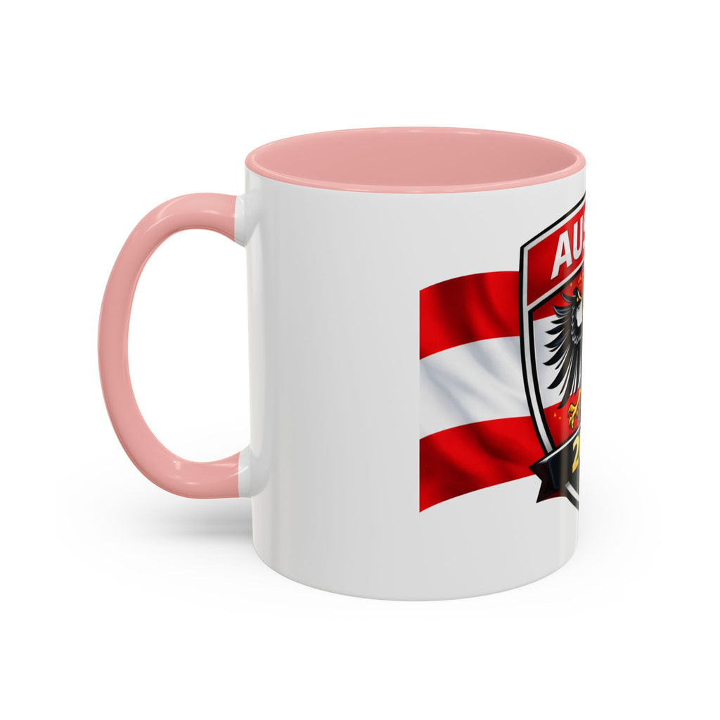 Austria 2026 Cup Coffee Mug – Austrian Flag & Trophy Accent Mug