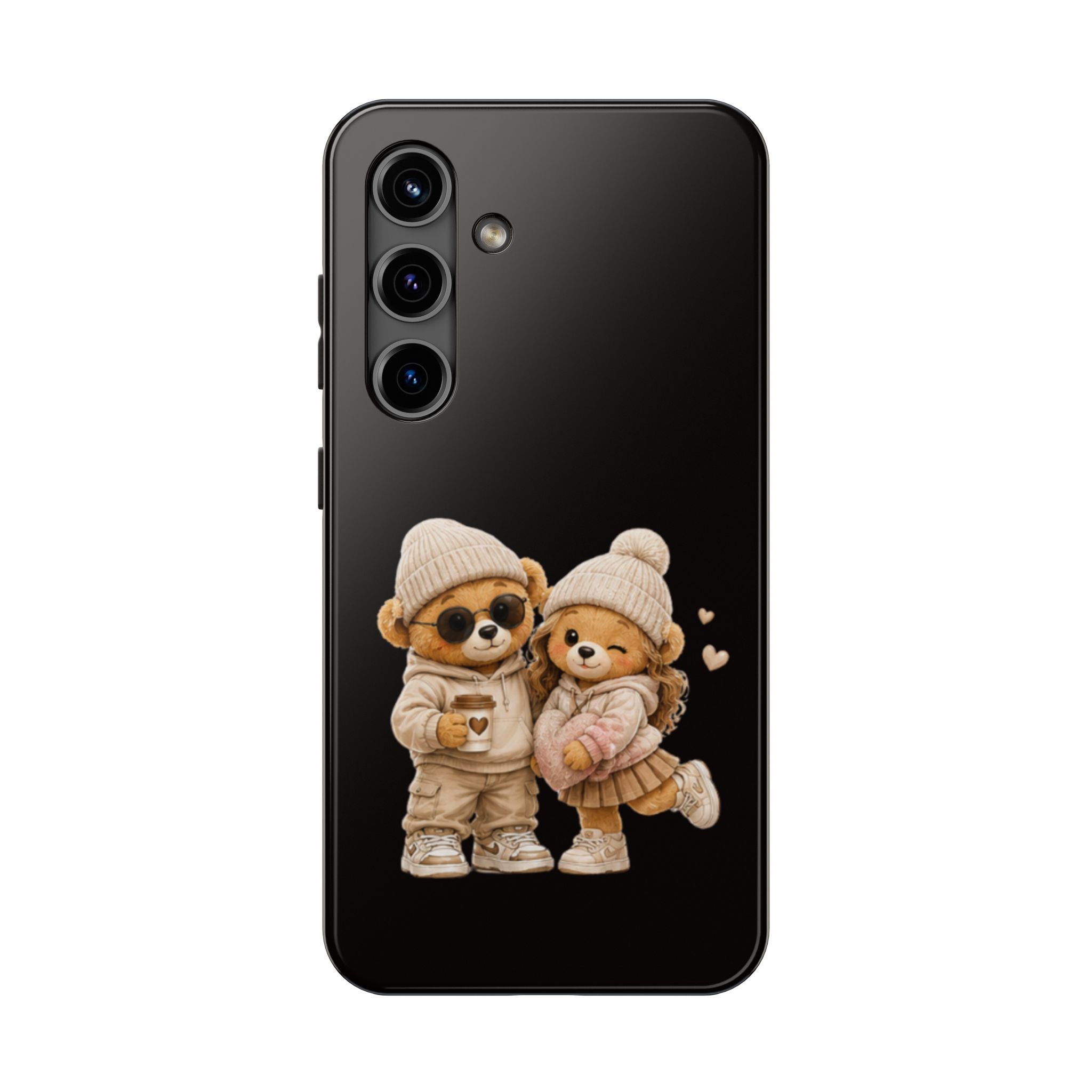 Cute Couple Bears Tough Phone Case — Cozy Winter Bear Phone Cover