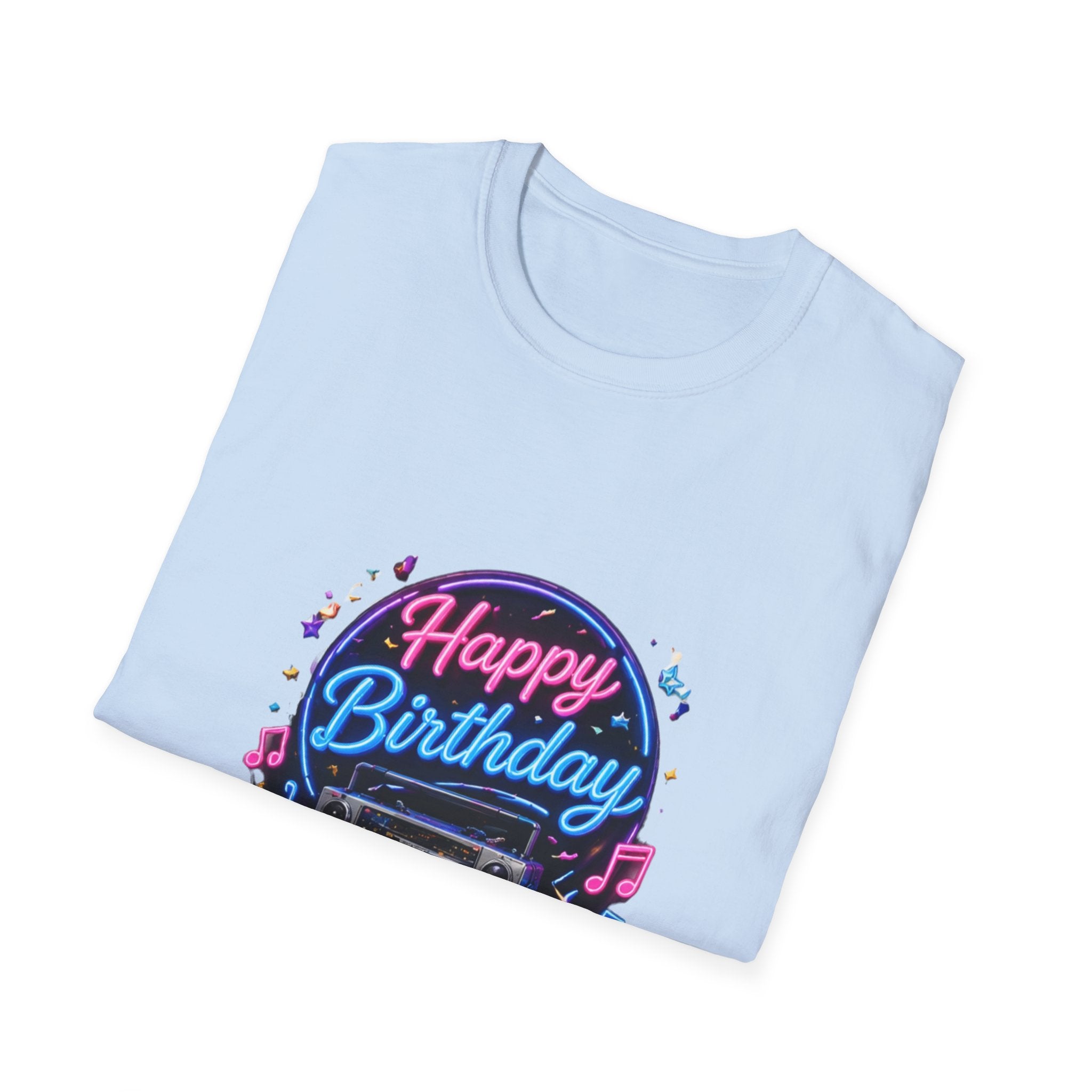 Birthday Boombox T-Shirt — "Happy Birthday" Retro Party Tee