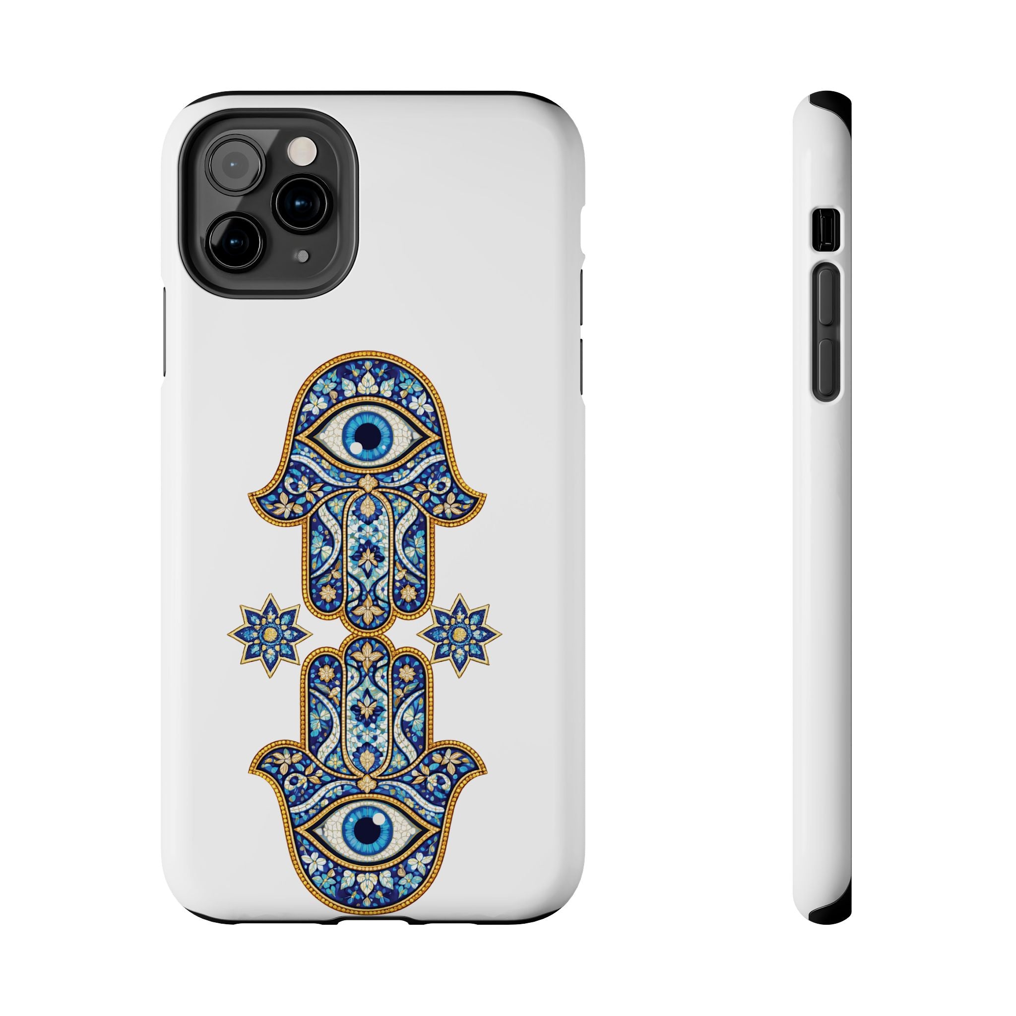 Hamsa Eye Tough Phone Case — Blue Mosaic Protective Phone Cover