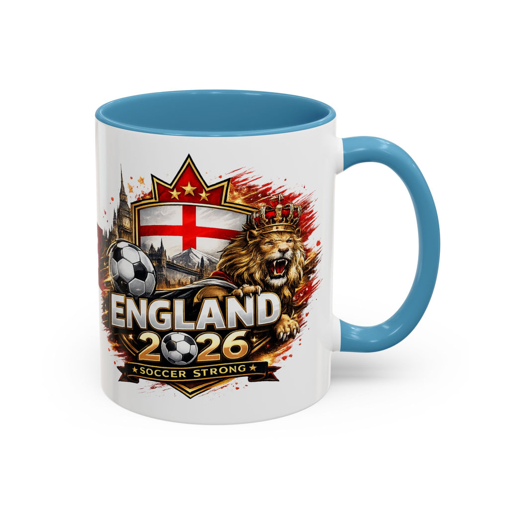 England 2026 Soccer Cup Accent Coffee Mug (11, 15oz)