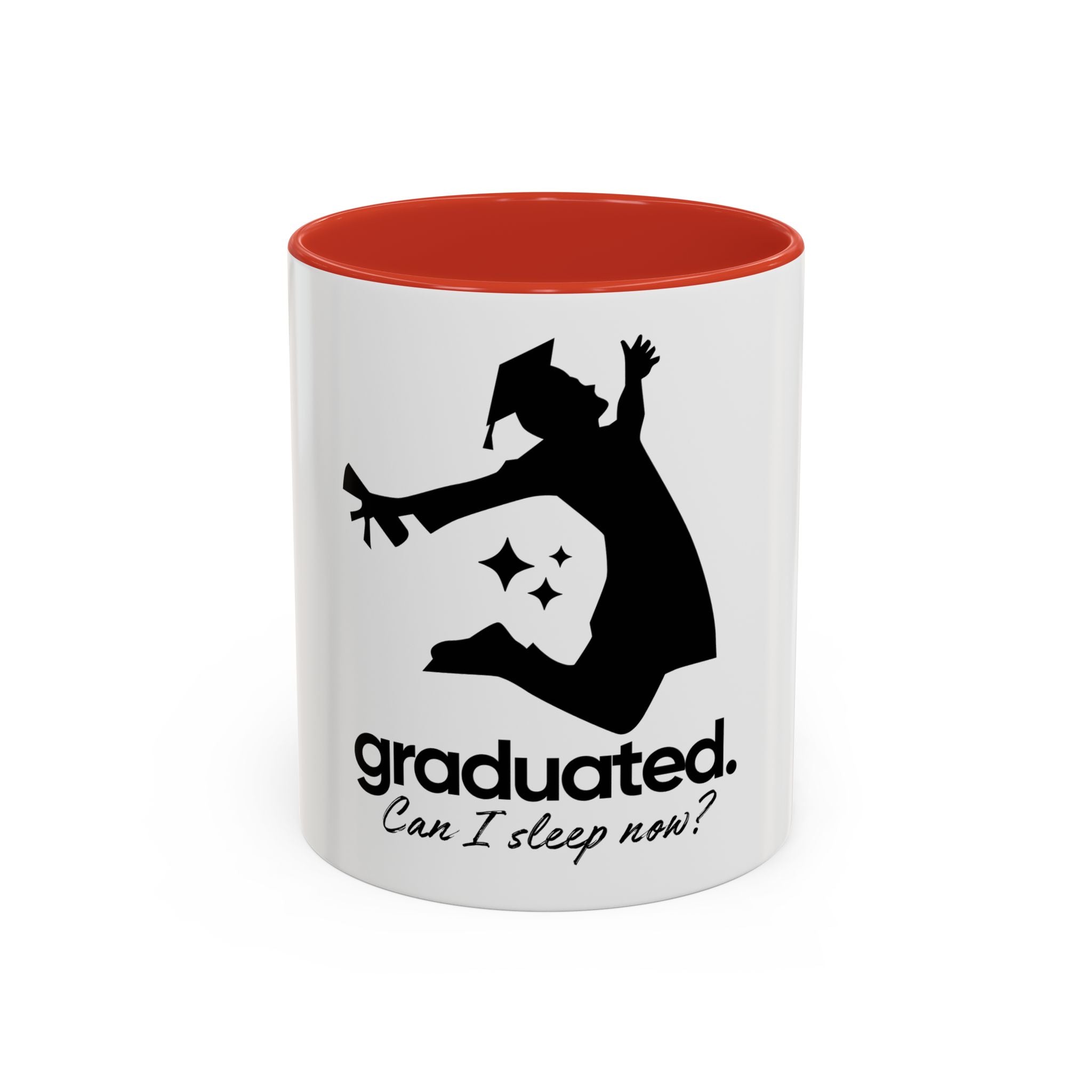 Graduation Coffee Mug — "graduated. Can I sleep now?" Accent Mug