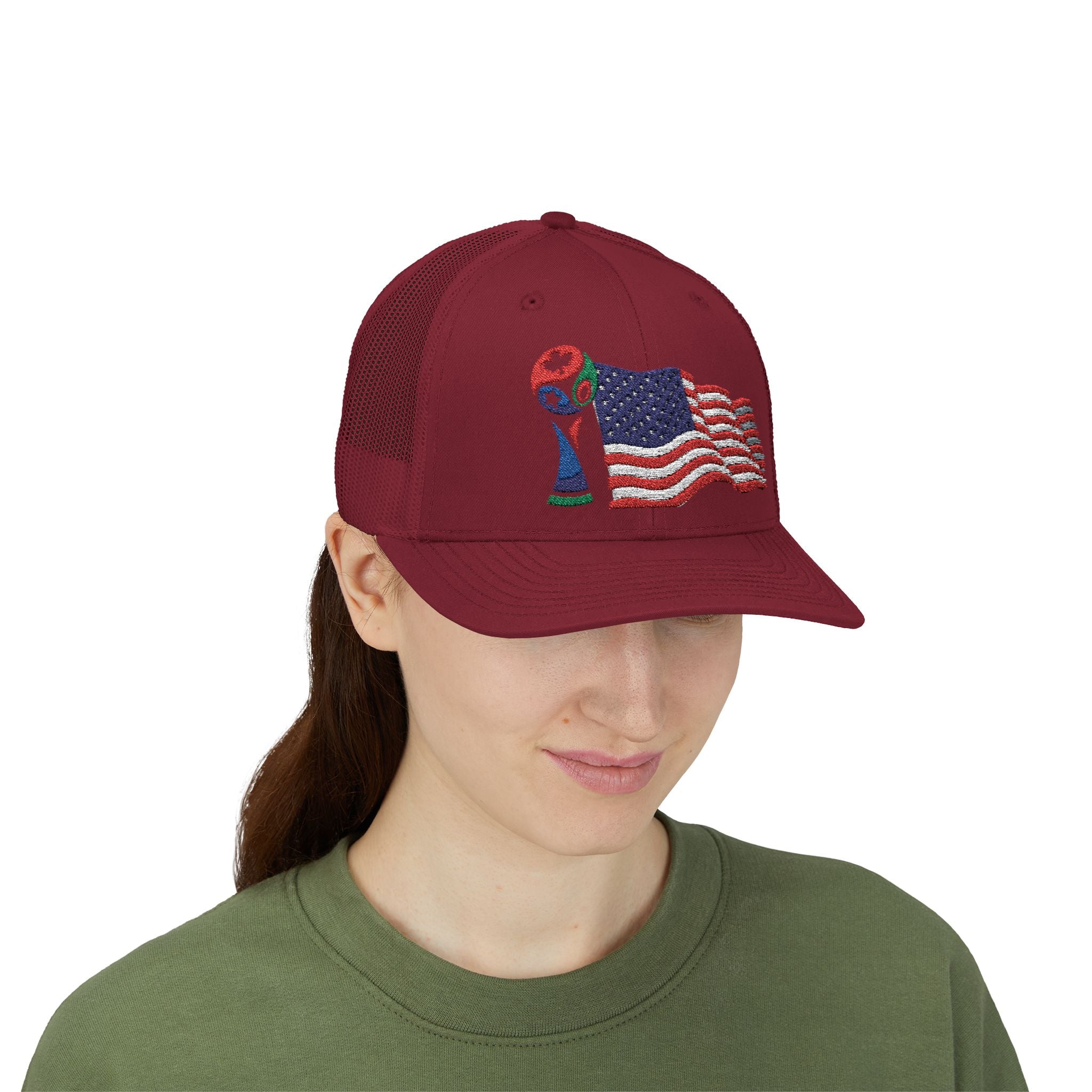 USA Cup Flag Snapback Cap