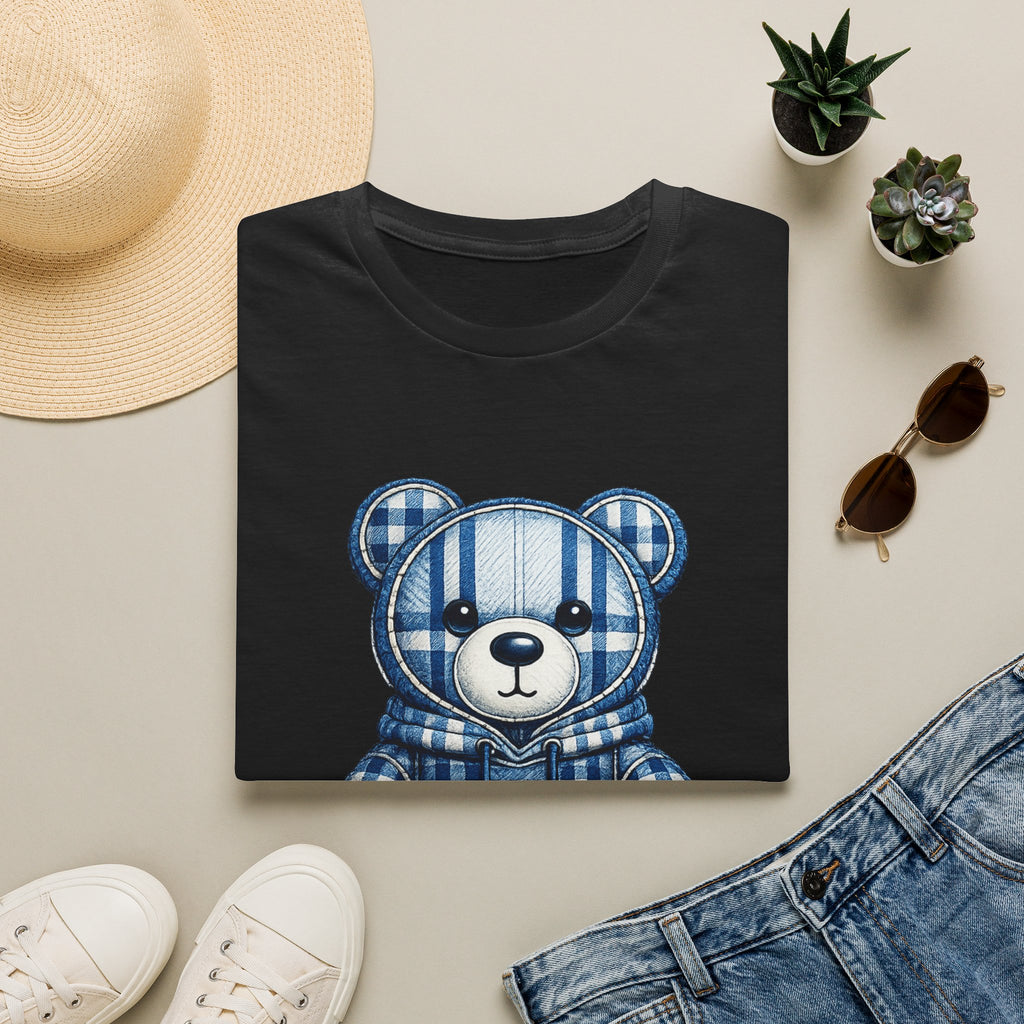 Plaid Blue Teddy Bear T-Shirt — Cute Cozy Graphic Tee