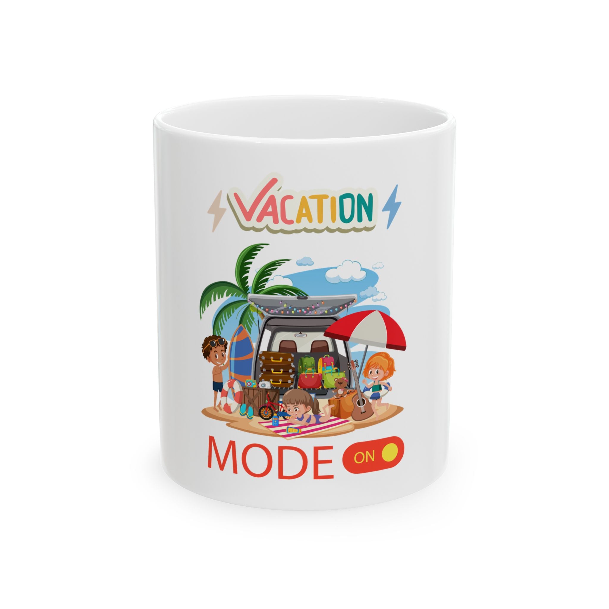 Vacation Mode Mug – Family Beach Travel Coffee Cup (11oz & 15oz)