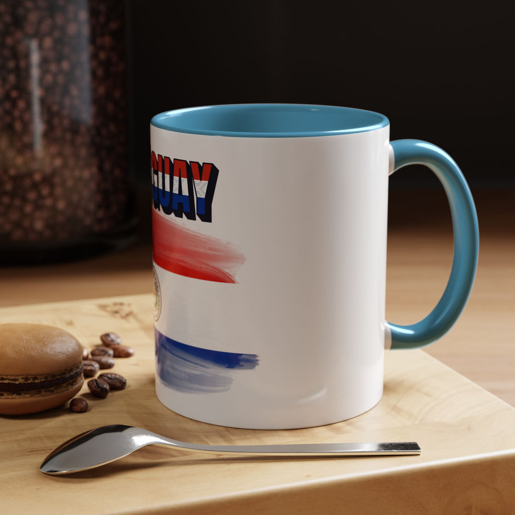 Paraguay Flag Accent Coffee Mug – Patriotic Red White Blue Souvenir (11/15 oz)