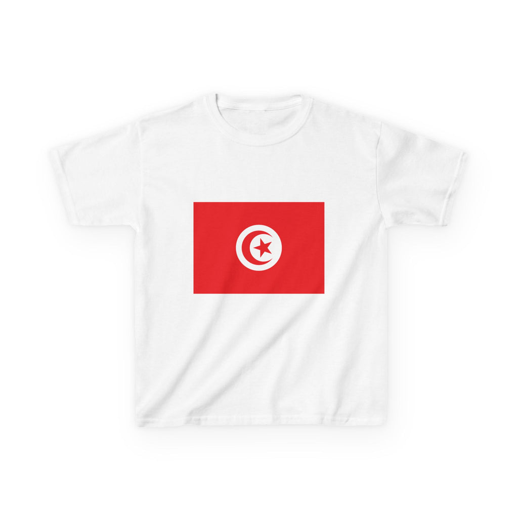 Tunisia Kids T‑Shirt – Tunisian Flag Graphic Tee (Front Flag, Back Crossed Flags & “TUNISIA”)