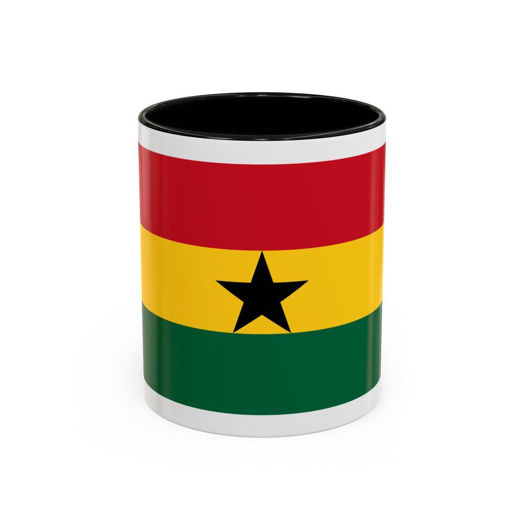 Ghana Flag Accent Coffee Mug – Black Star Red Yellow Green 11/15oz
