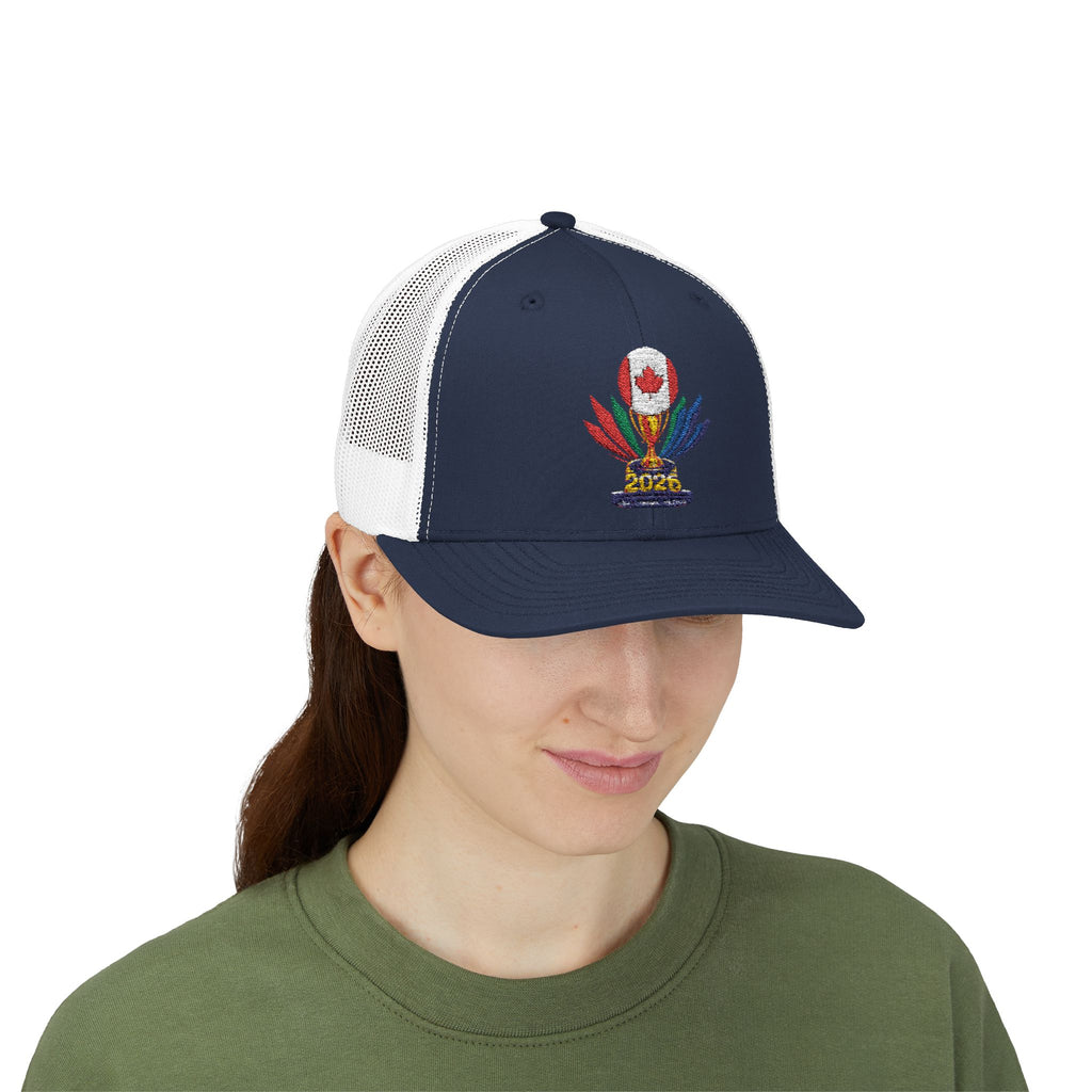 Embroidered Colorful Trophy Trucker Cap - Snapback Mesh Hat