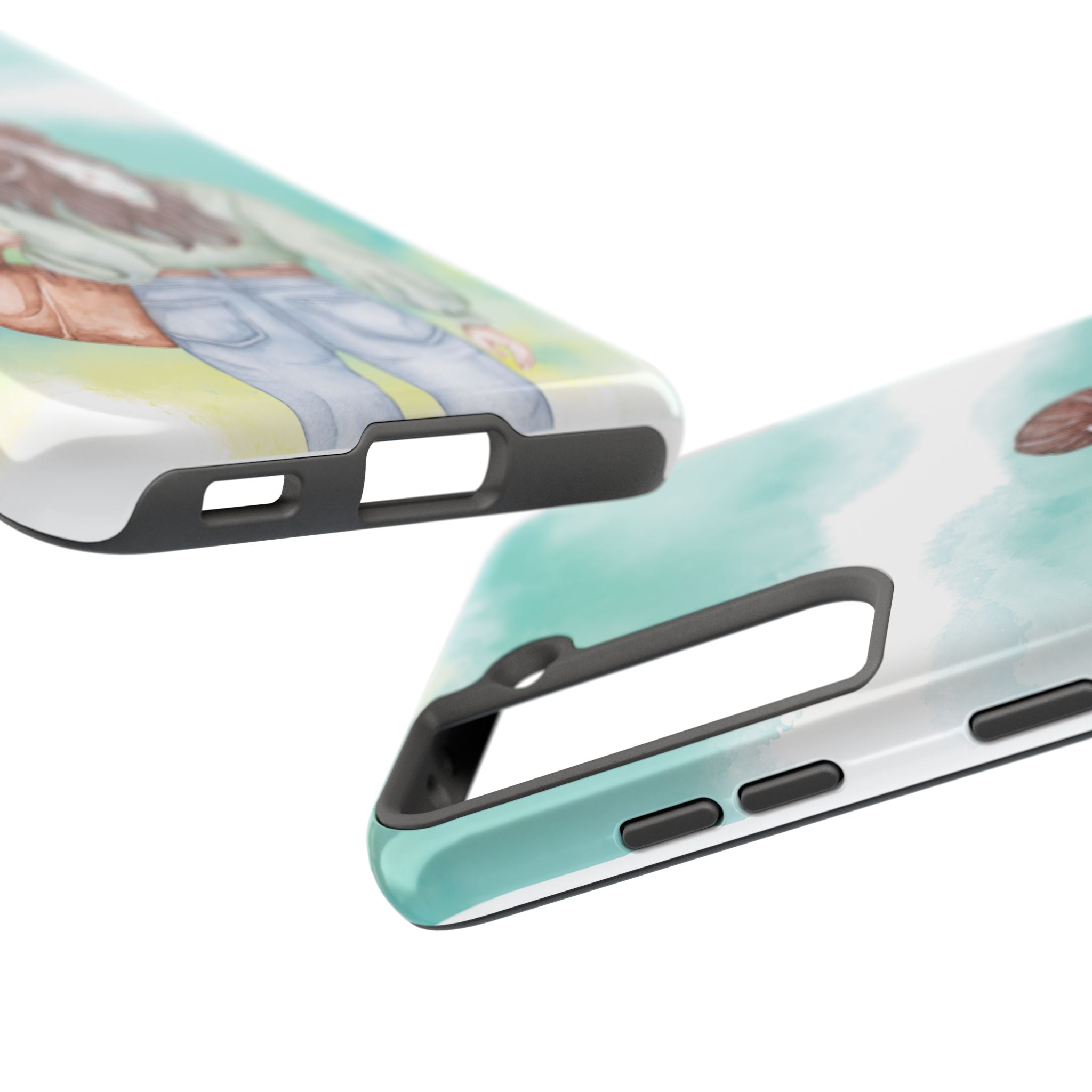Watercolor Girl Tough Phone Case — Trendy Pastel Back-to-School Protective Cover