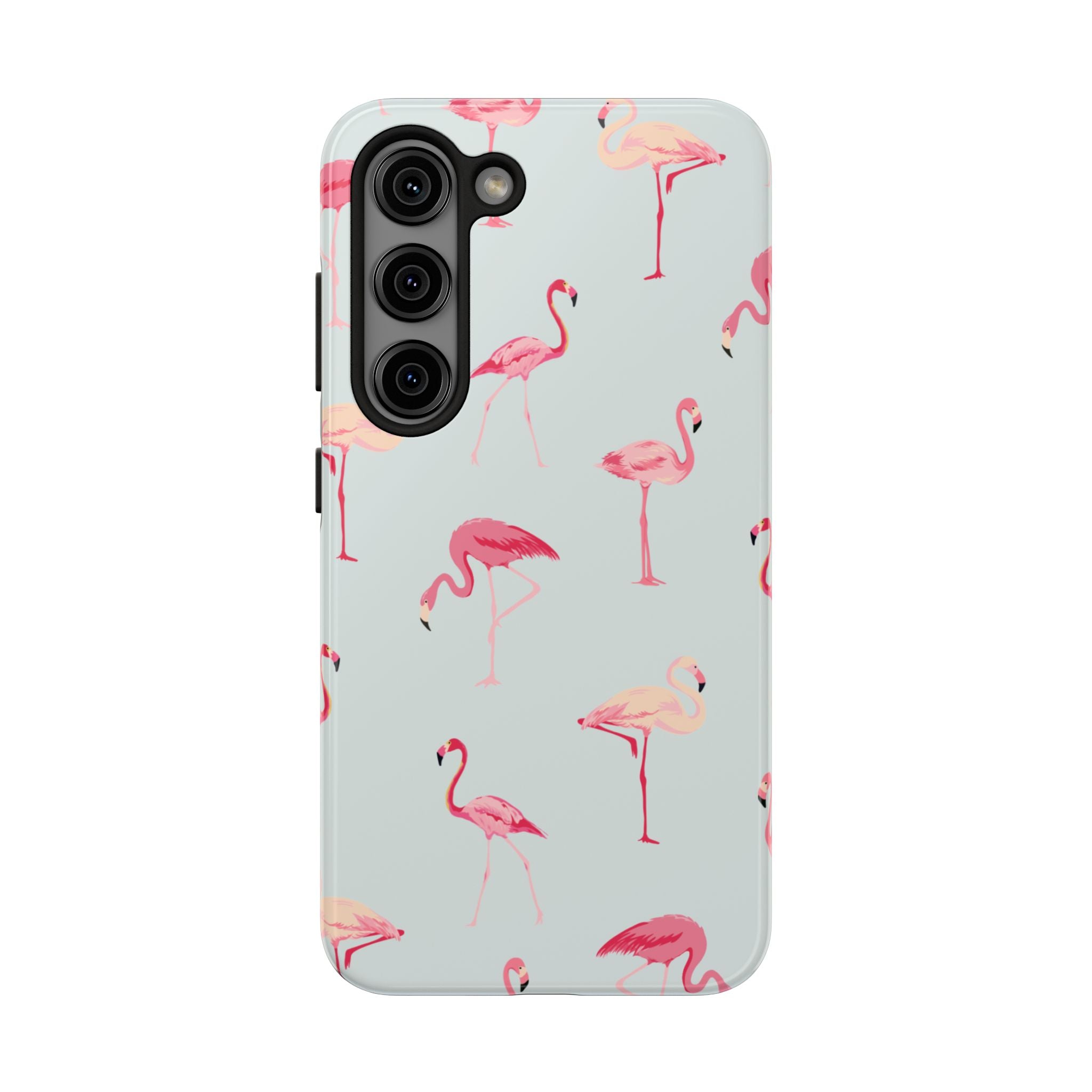 Flamingo Pattern Tough Phone Case — Cute Pink Birds Protective Phone Cover