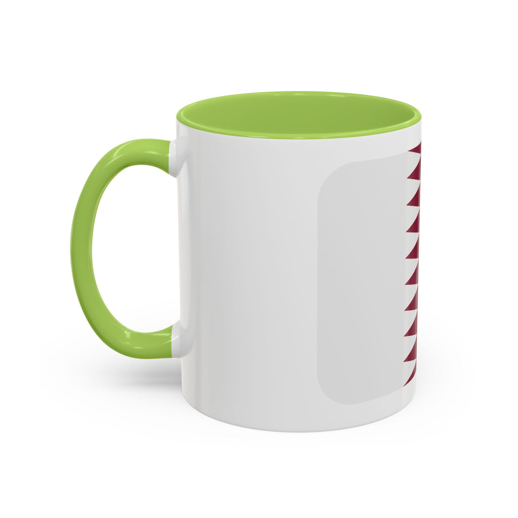 Qatar Flag Accent Coffee Mug – Maroon & White National Pride 11/15oz