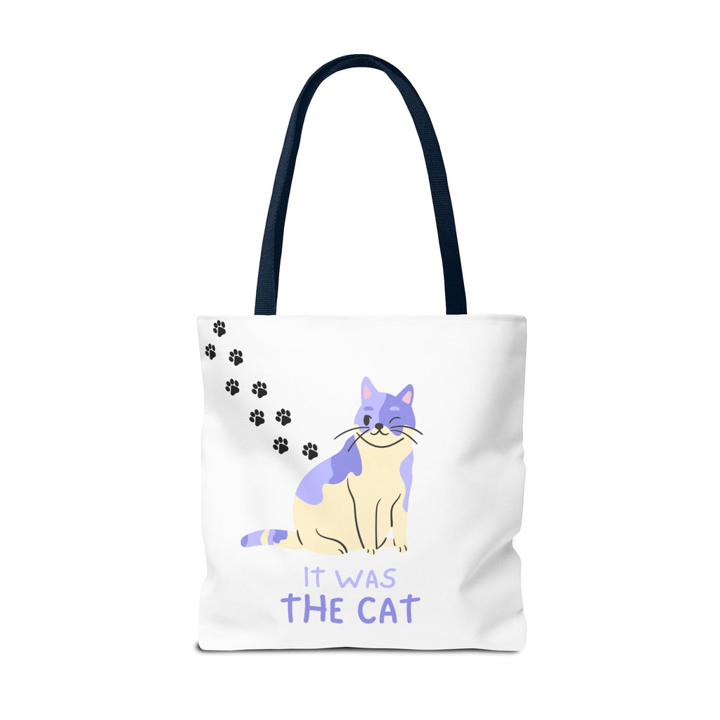 Cat Paw Print Tote — "It Wasn't Me" Funny Cat Tote Bag
